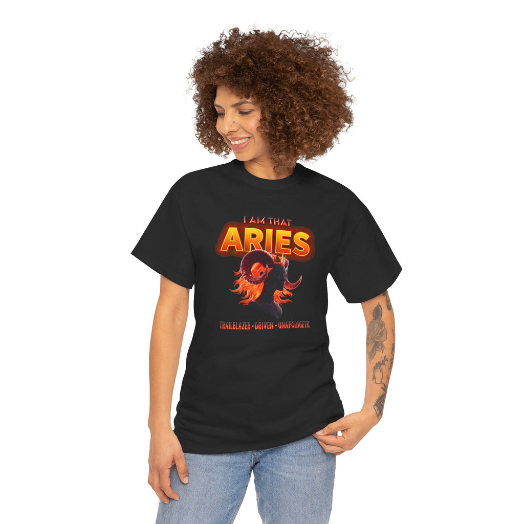I Am That Aries™ — Bold Ram Zodiac Statement T-Shirt