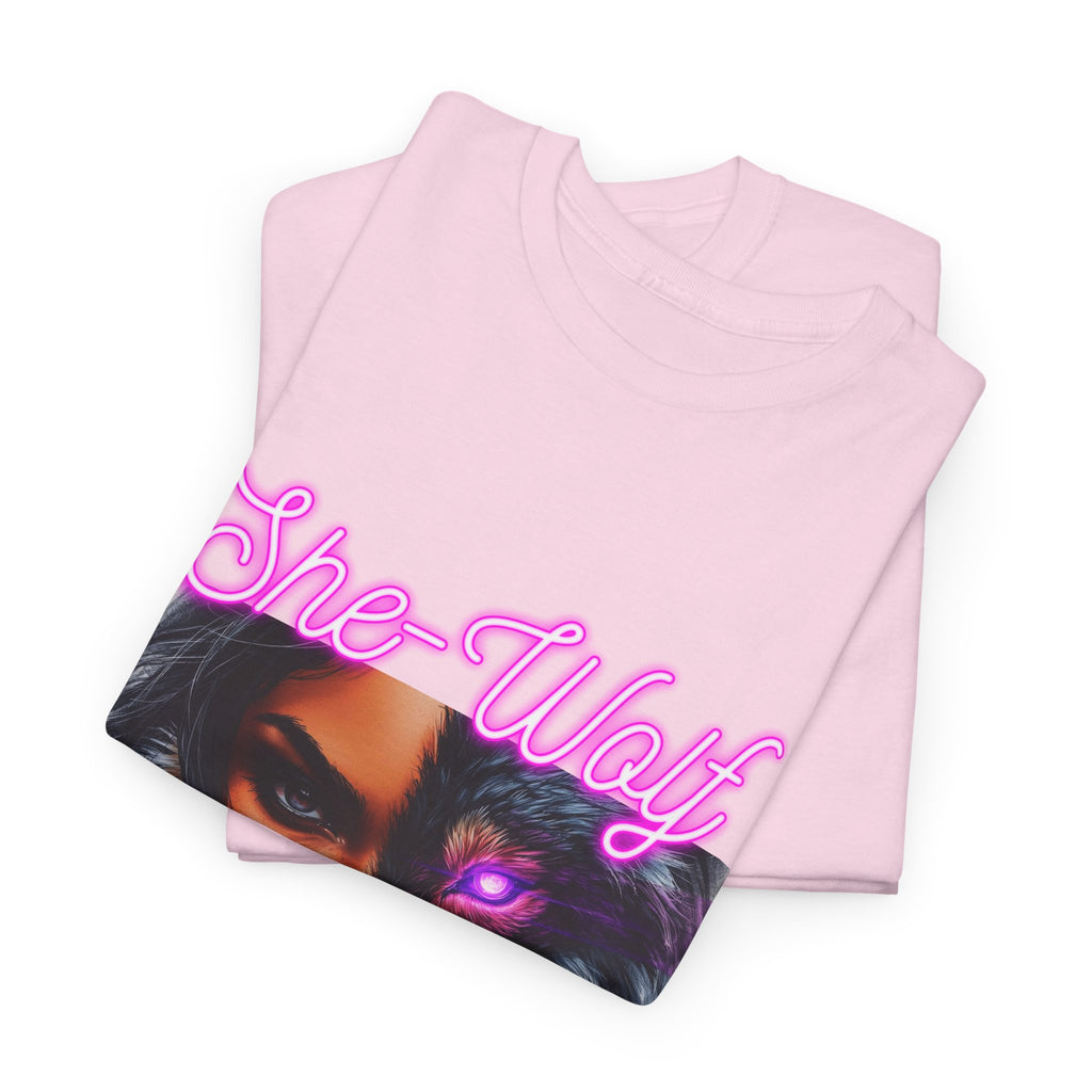 Neon Pink She-Wolf Spirit – Tribal Goddess Graphic Tee