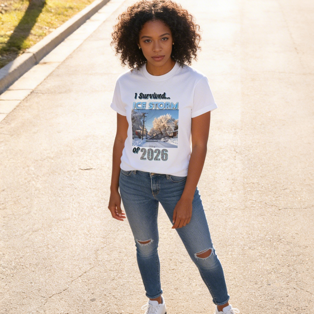 Ice Storm 2026 Souvenir T-Shirt — "I Survived" Winter Storm Photo Tee