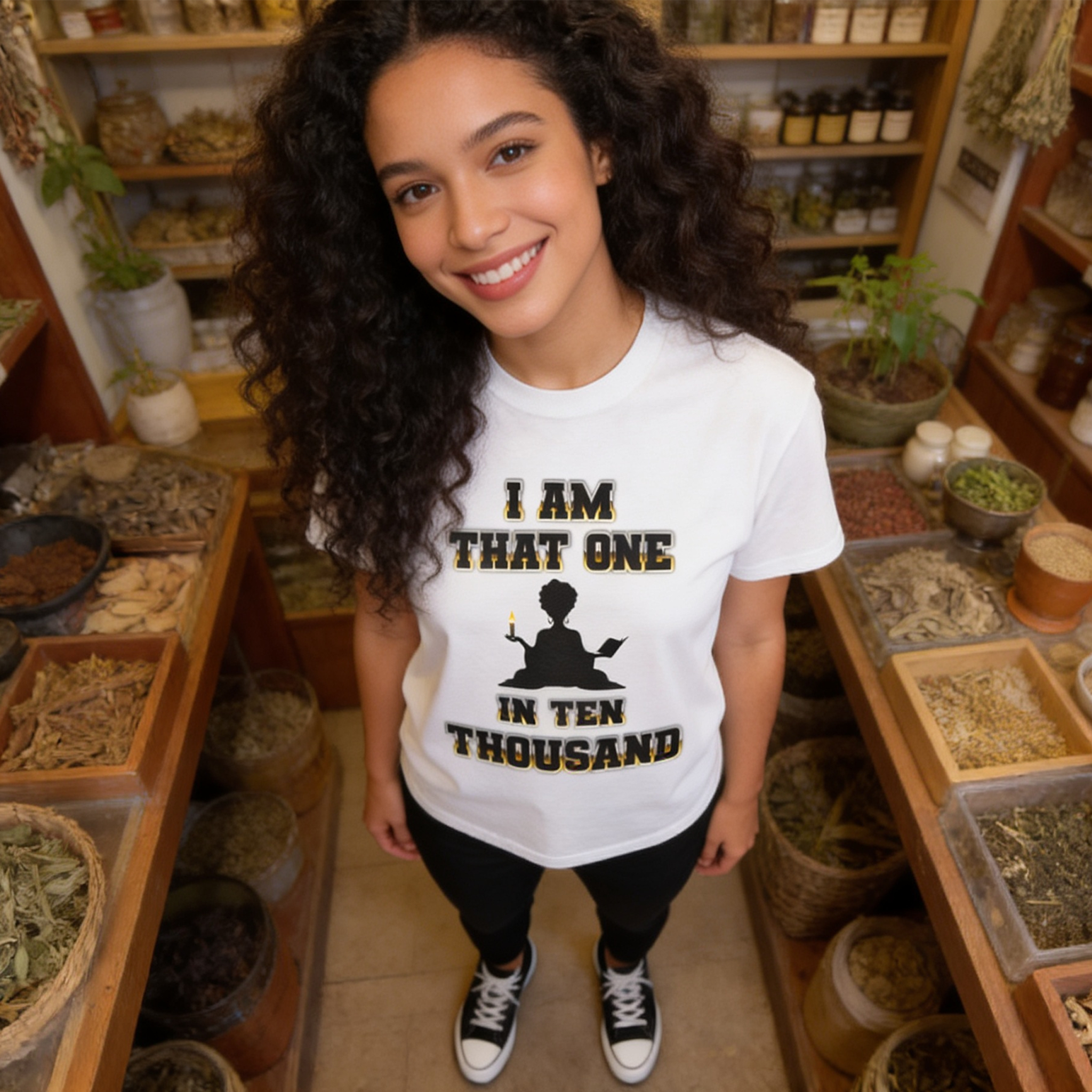 I Am That One in Ten Thousand – Yoga & Spiritual Woman Tee