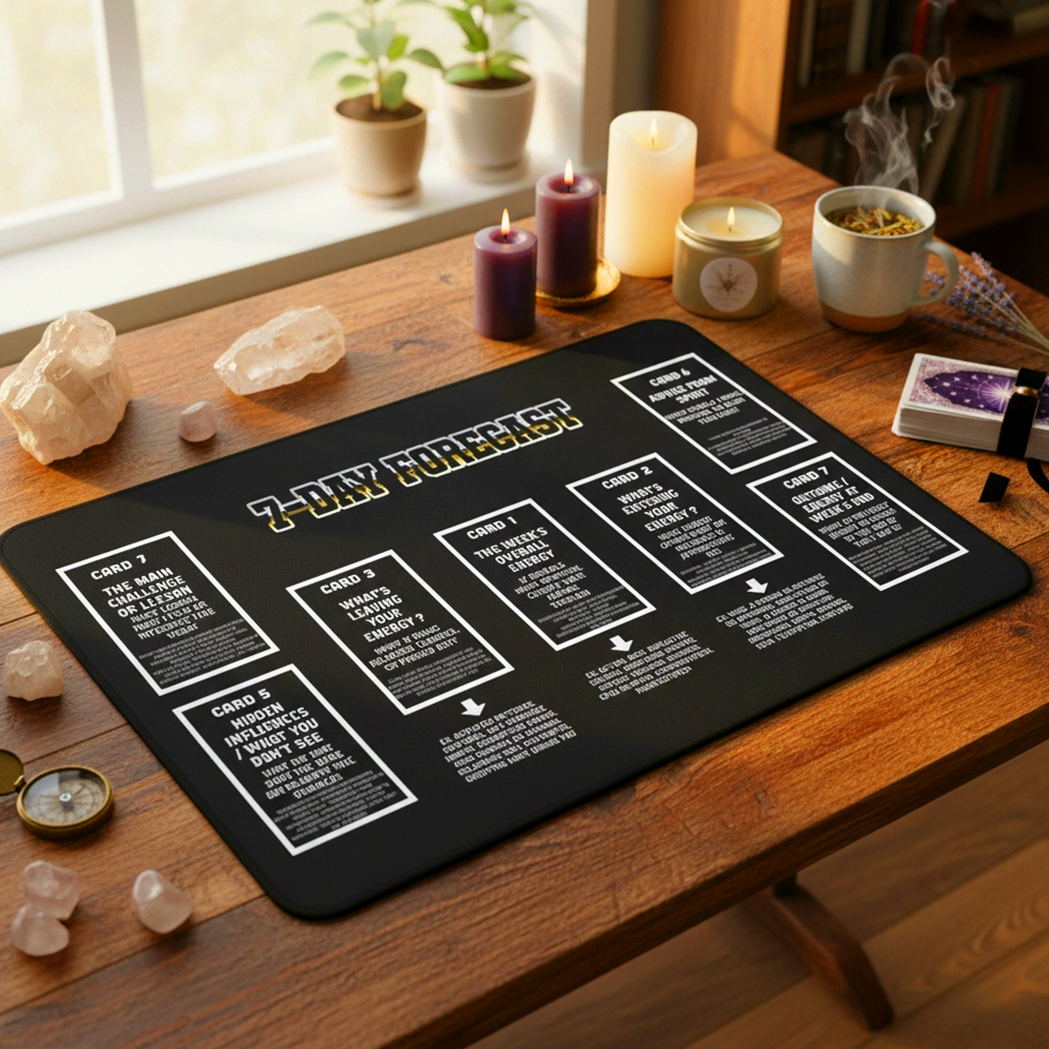 7-Day Forecast Tarot Reading Mat - Tarot Spread