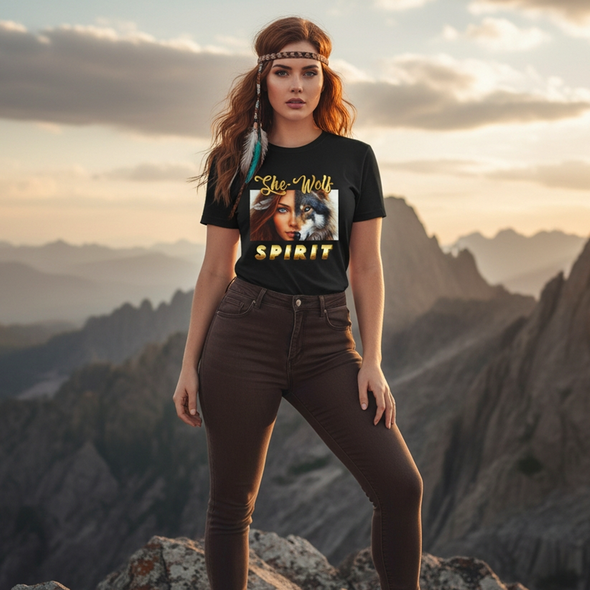 She-Wolf Spirit T-Shirt – Wild Feminine Energy Graphic Tee