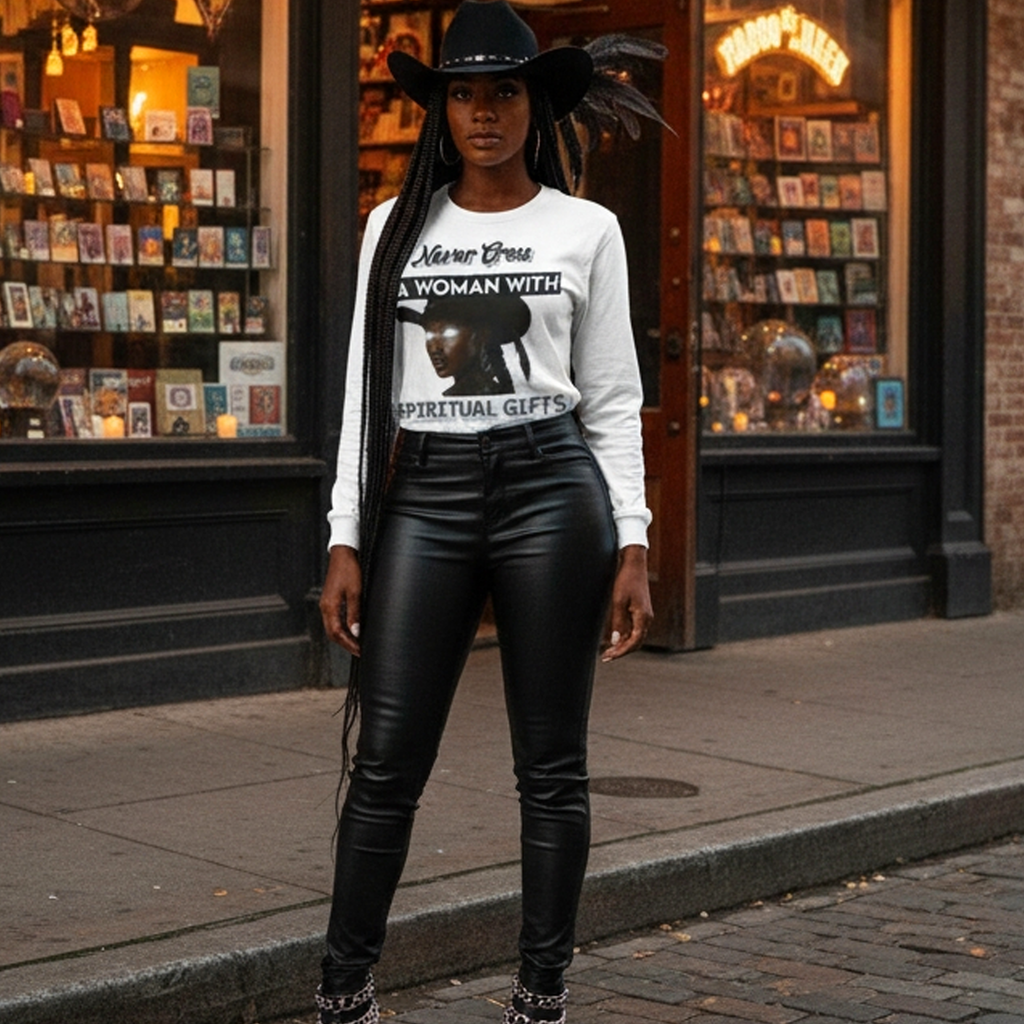 Never Cross a Woman With Spiritual Gifts™ Long Sleeve Tee  Mystic Authority