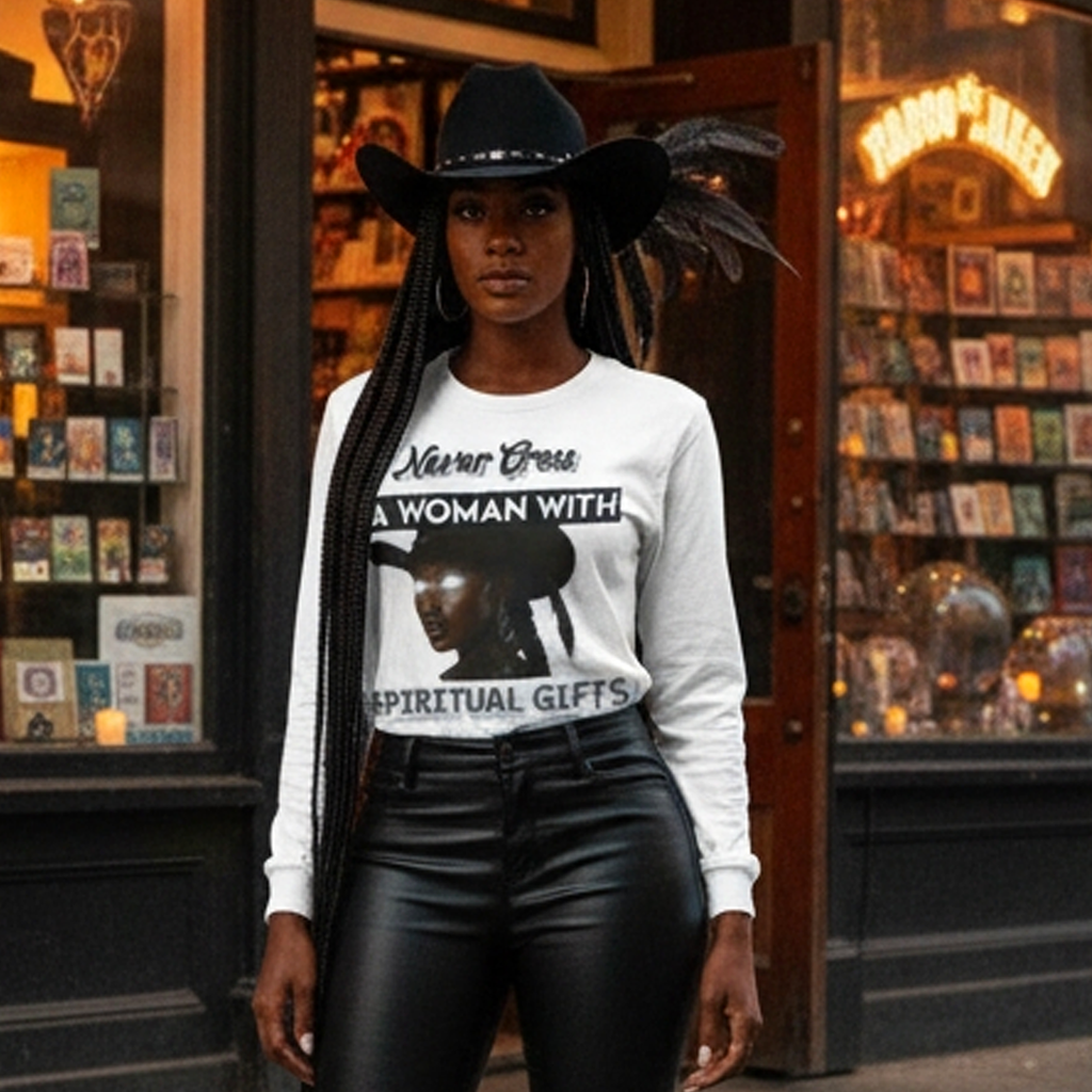 Never Cross a Woman With Spiritual Gifts™ Long Sleeve Tee  Mystic Authority