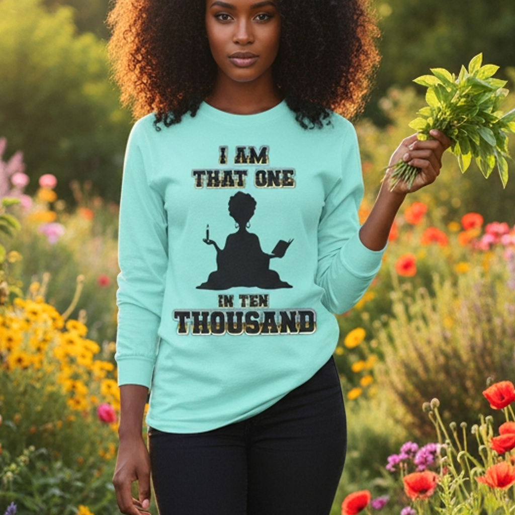 Spiritual Long Sleeve Tee — "I Am That One in Ten Thousand"