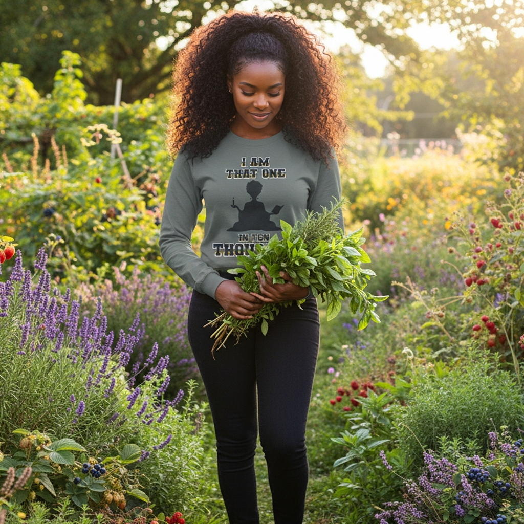 Spiritual Long Sleeve Tee — "I Am That One in Ten Thousand"