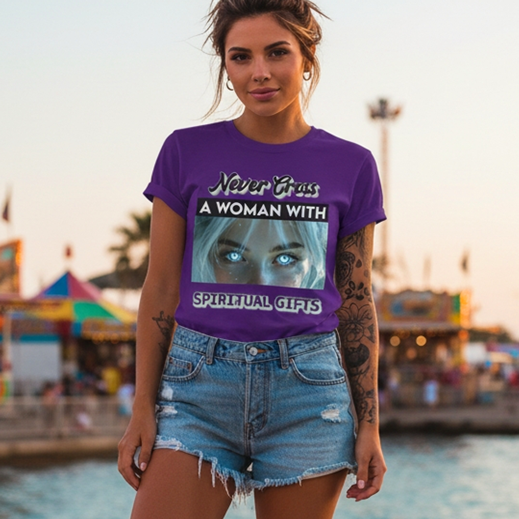 Spiritual Gifts T-Shirt — "Never Cross a Woman With Spiritual Gifts" Mystic Tee