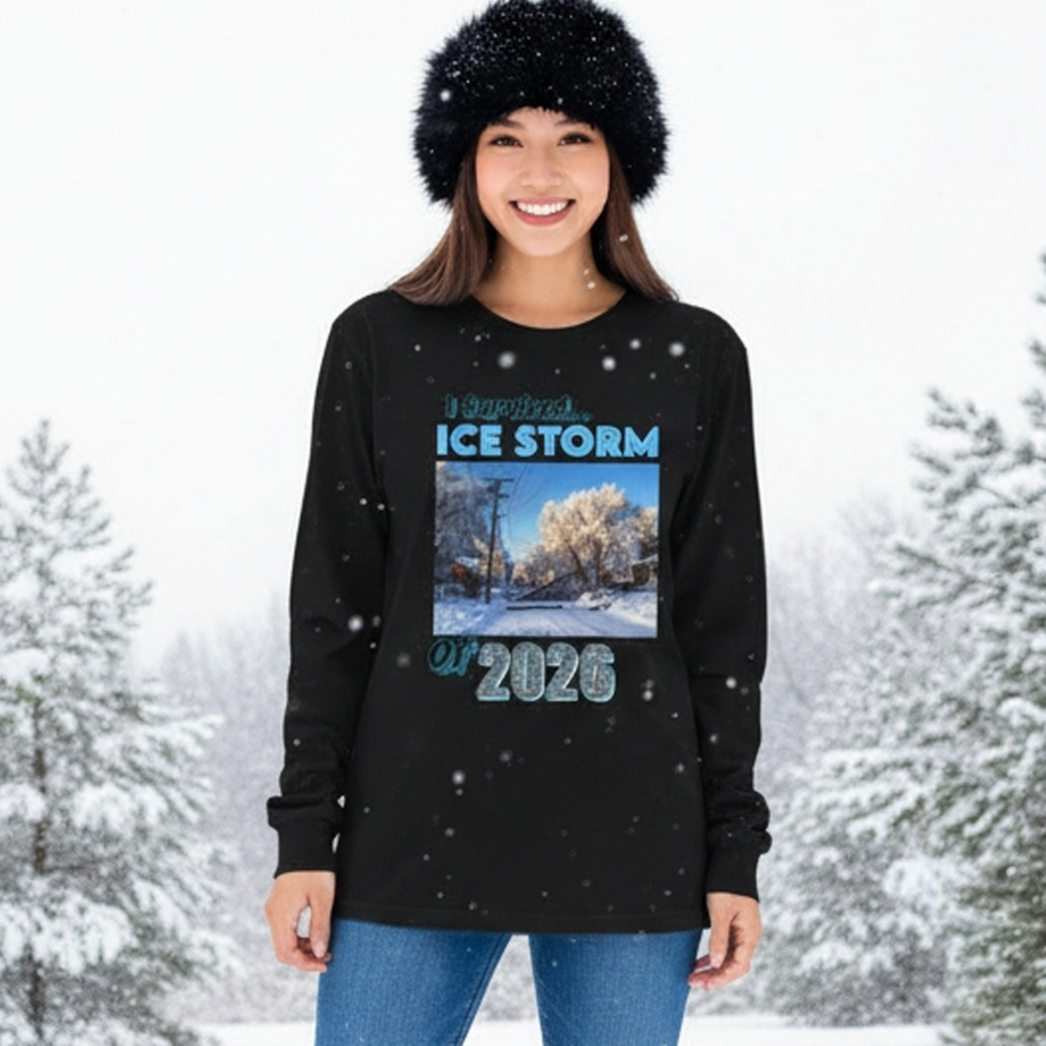 Ice Storm Survivor ’26 — Ultra Cotton Long Sleeve Tee  Nostalgic / Keepsake