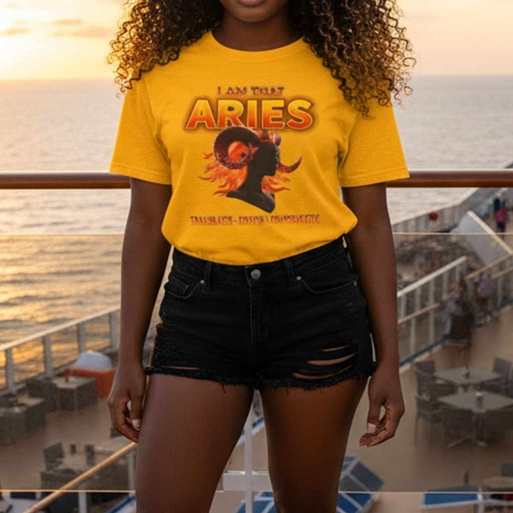 I Am That Aries™ — Bold Ram Zodiac Statement T-Shirt