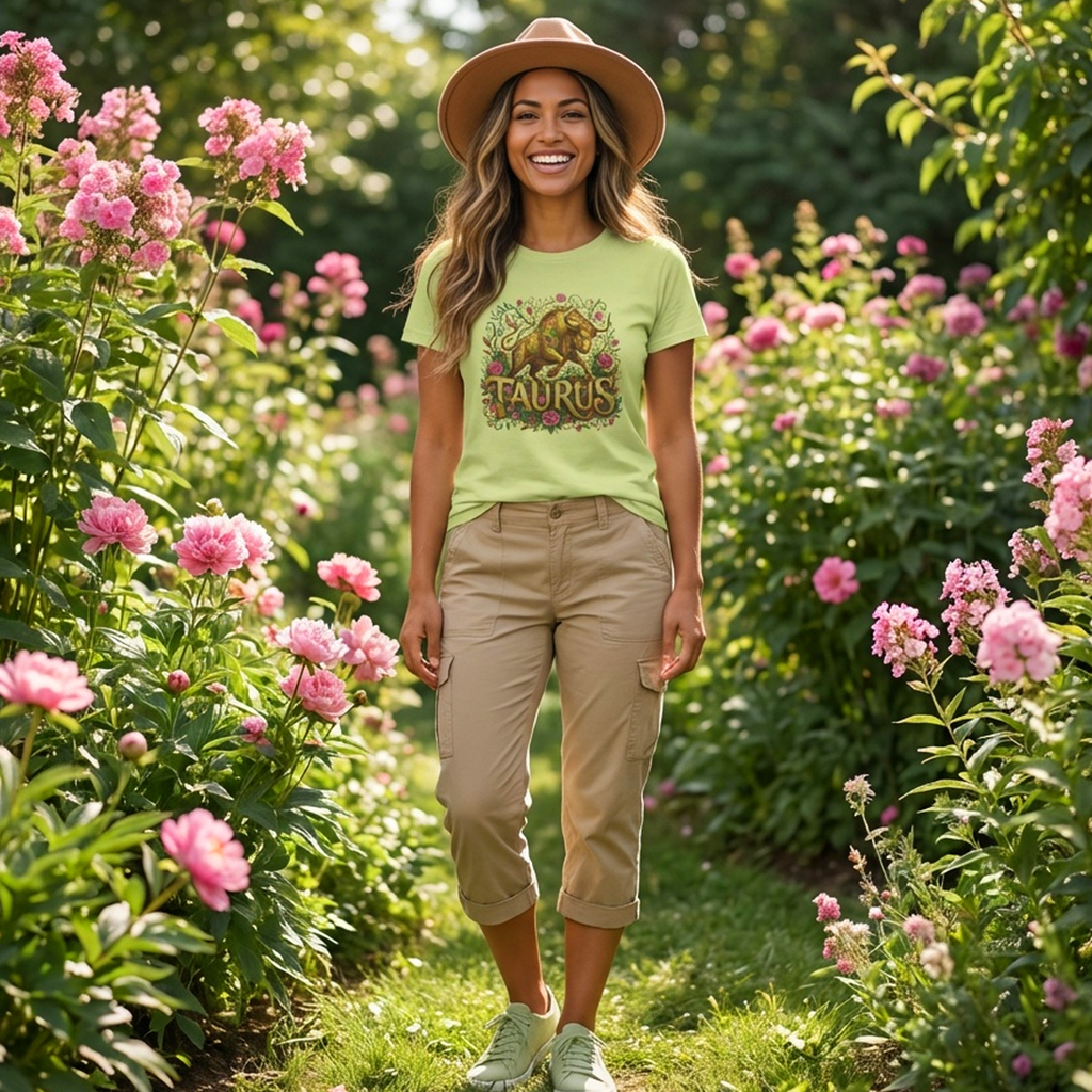 ♉🌸 TAURUS ZODIAC T-SHIRT — FLORAL BULL ENERGY & GROUNDED POWER TEE 🌸🐂
