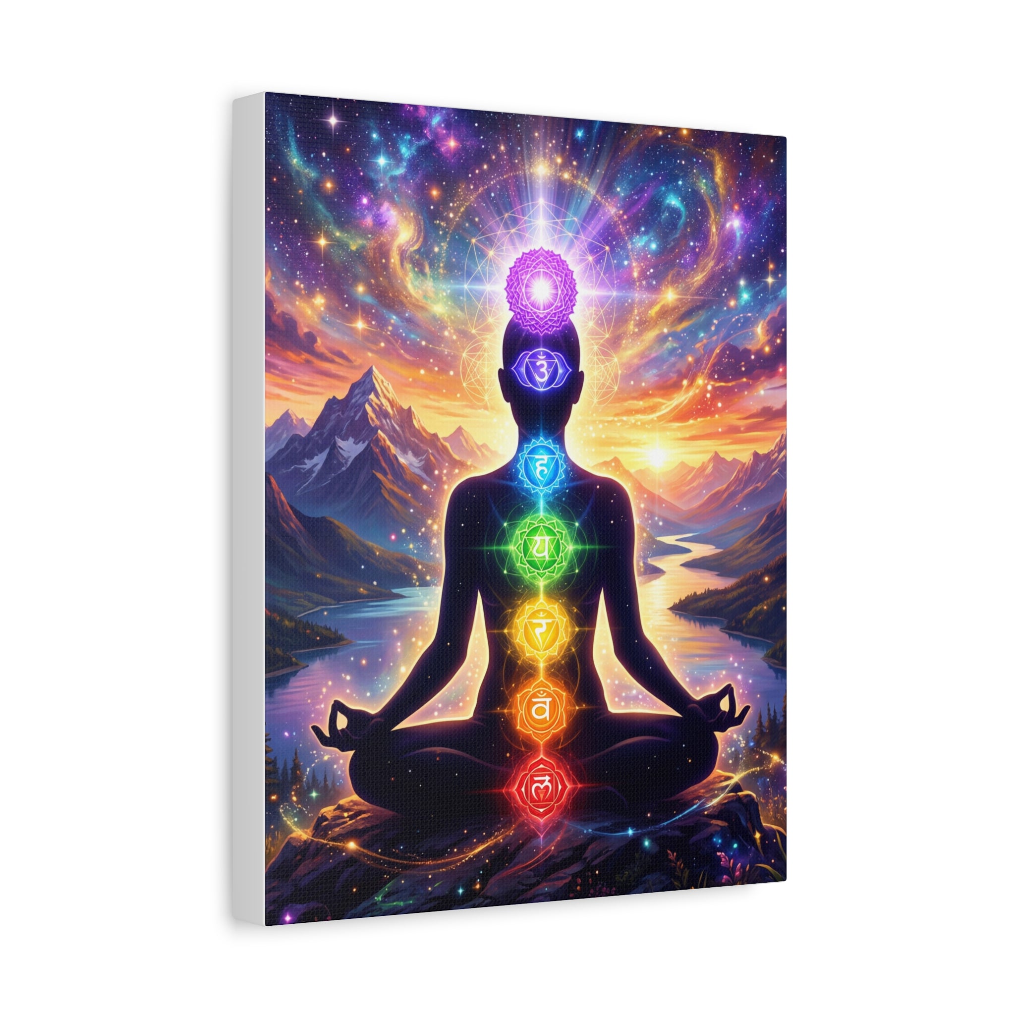 🌈✨ 7 Chakra Meditation Canvas — Energy Alignment & Spiritual Balance Wall Art 🧘🏾‍♀️🔮