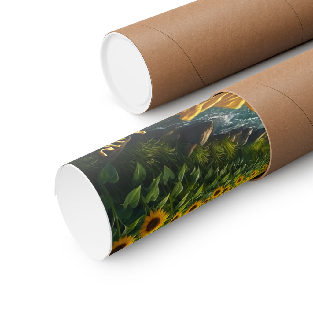 Oshun Goddess Poster — Golden Waterfall Maternity Art Matte Horizontal Print