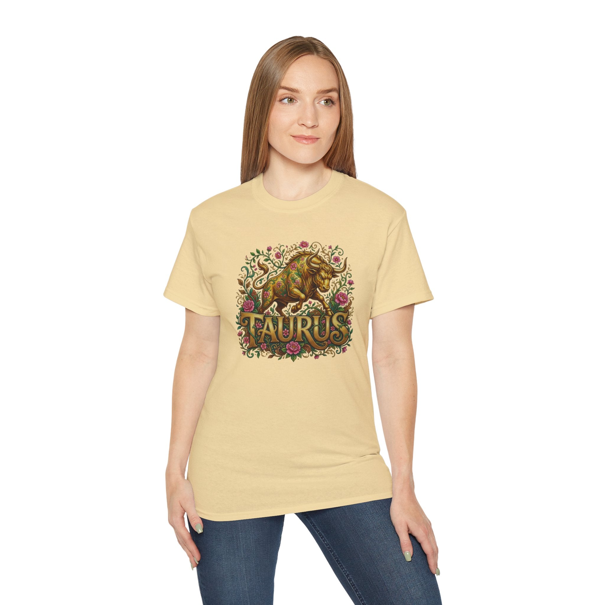 ♉🌸 TAURUS ZODIAC T-SHIRT — FLORAL BULL ENERGY & GROUNDED POWER TEE 🌸🐂