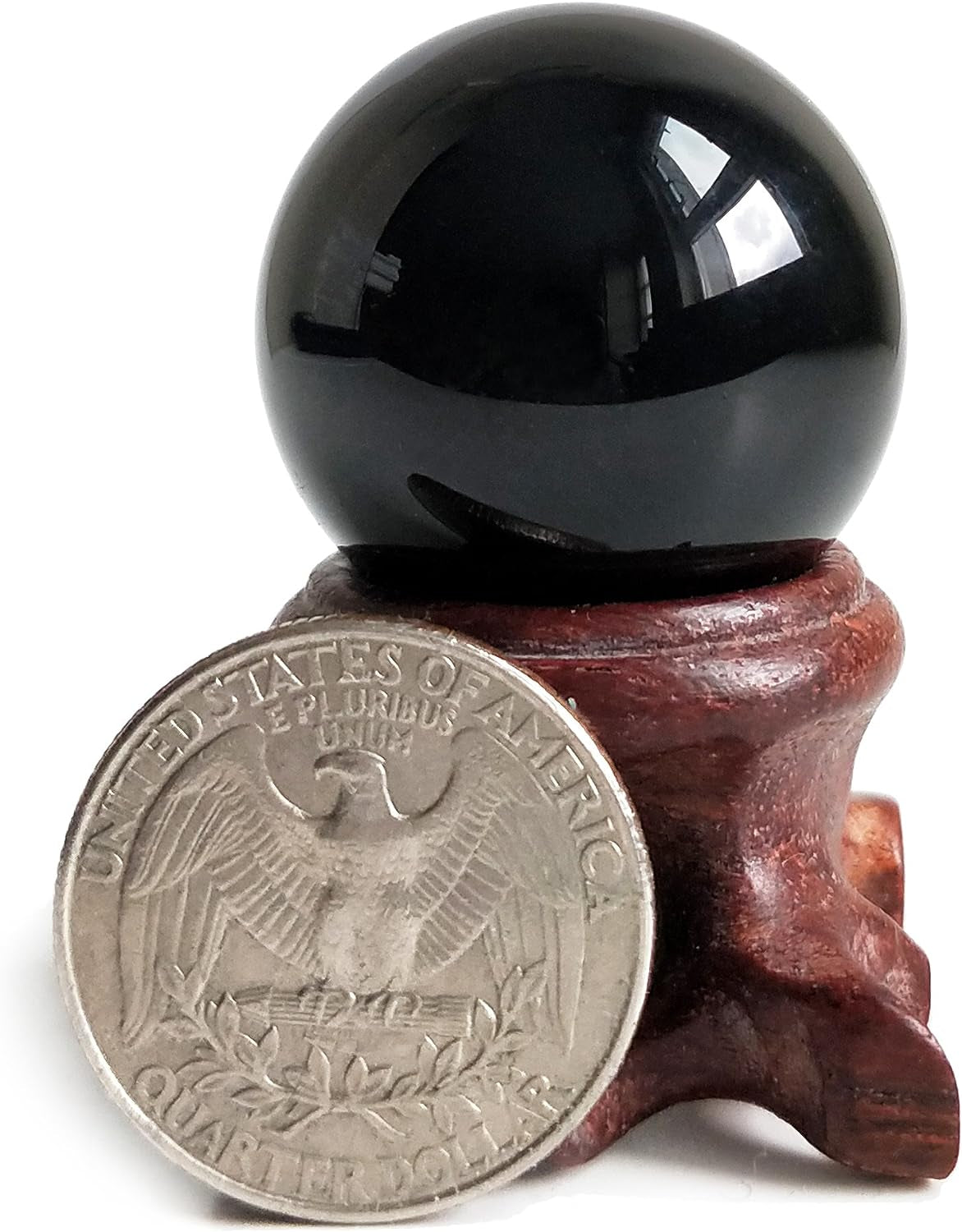 Obsidian Sphere for Meditation, Fortune Telling, and Feng Shui – Large Black Crystal Ball with Stand