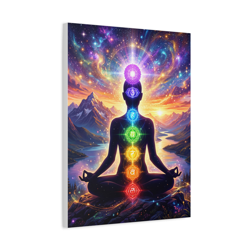 🌈✨ 7 Chakra Meditation Canvas — Energy Alignment & Spiritual Balance Wall Art 🧘🏾‍♀️🔮