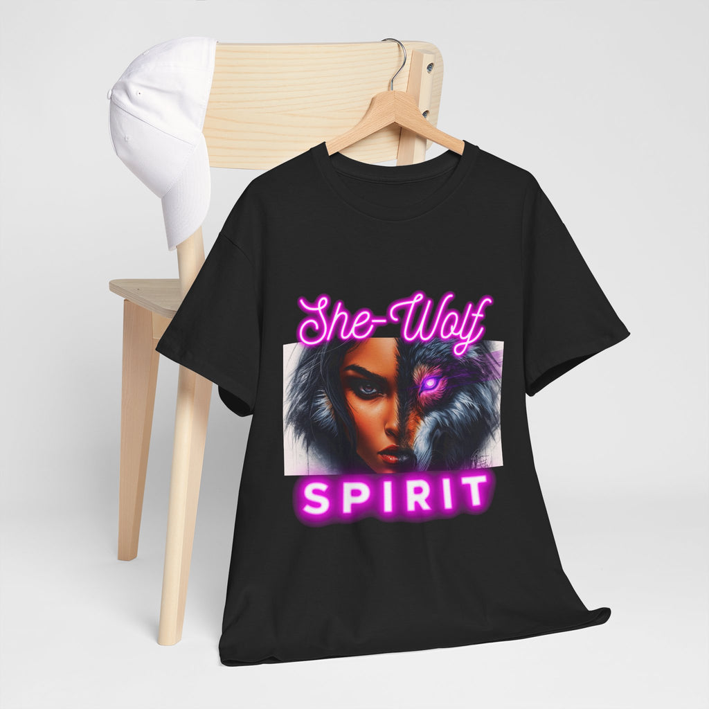 Neon Pink She-Wolf Spirit – Tribal Goddess Graphic Tee