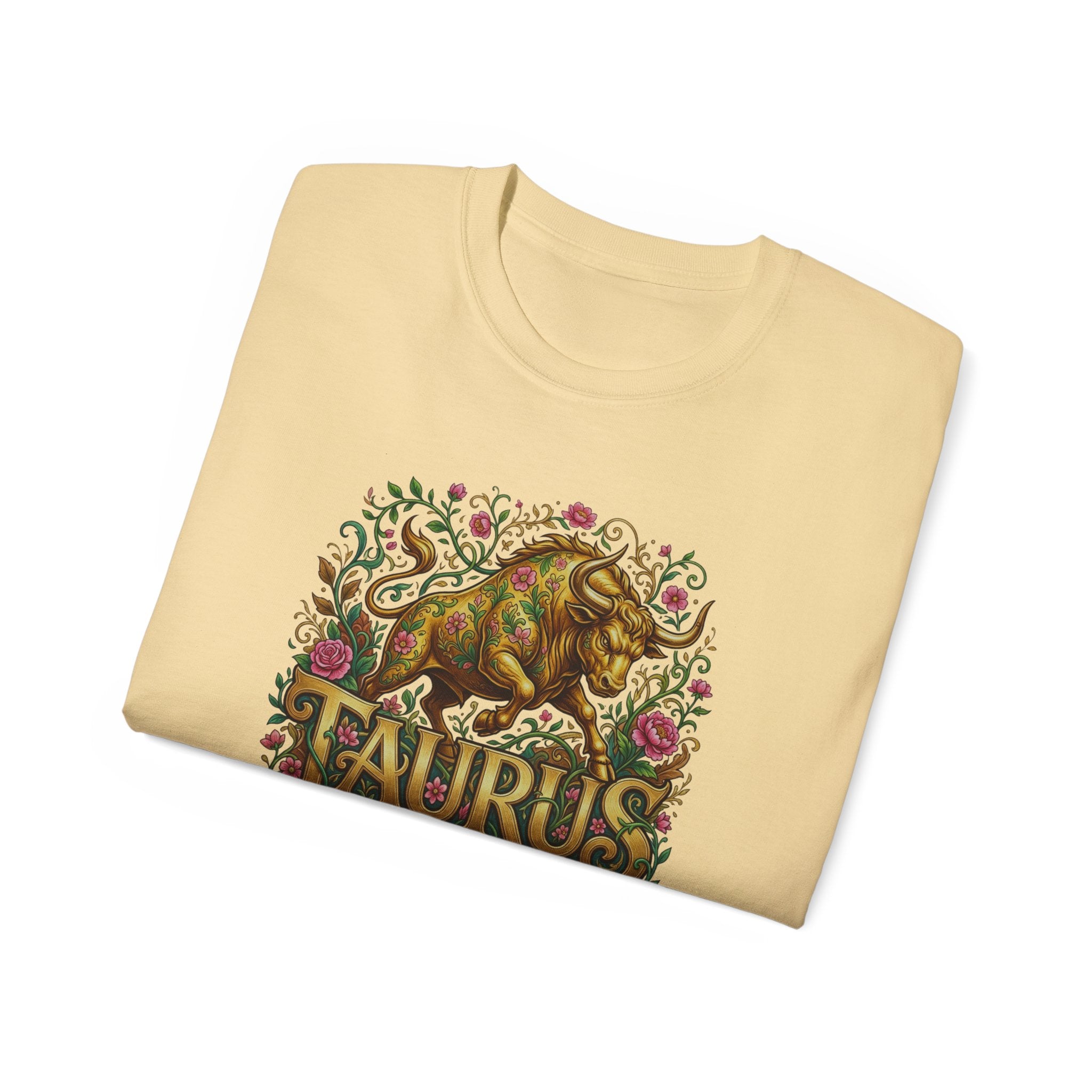 ♉🌸 TAURUS ZODIAC T-SHIRT — FLORAL BULL ENERGY & GROUNDED POWER TEE 🌸🐂