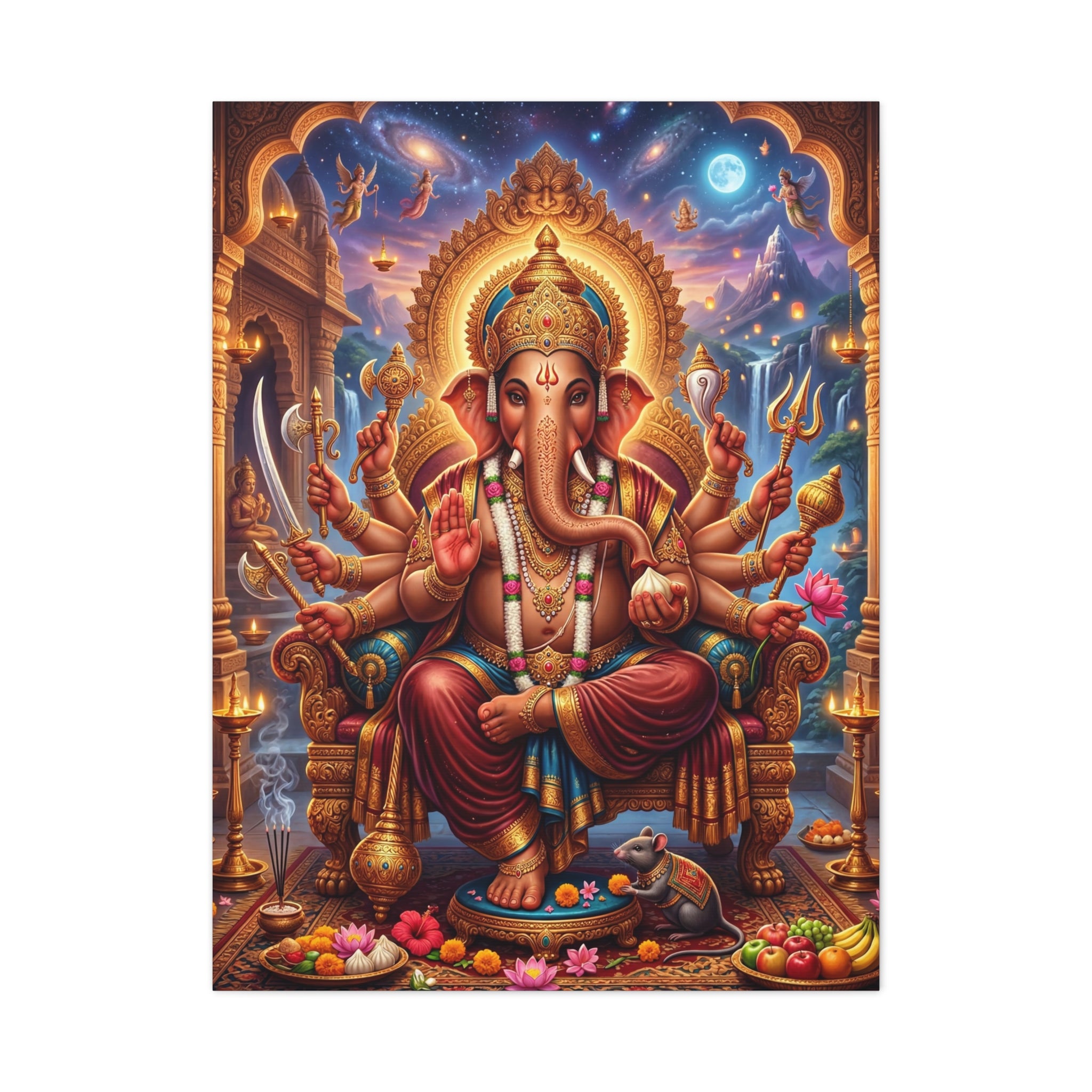 🐘✨ Sacred Ganesha Blessings Canvas — Divine Protection & Abundance Wall Art 👑🪷