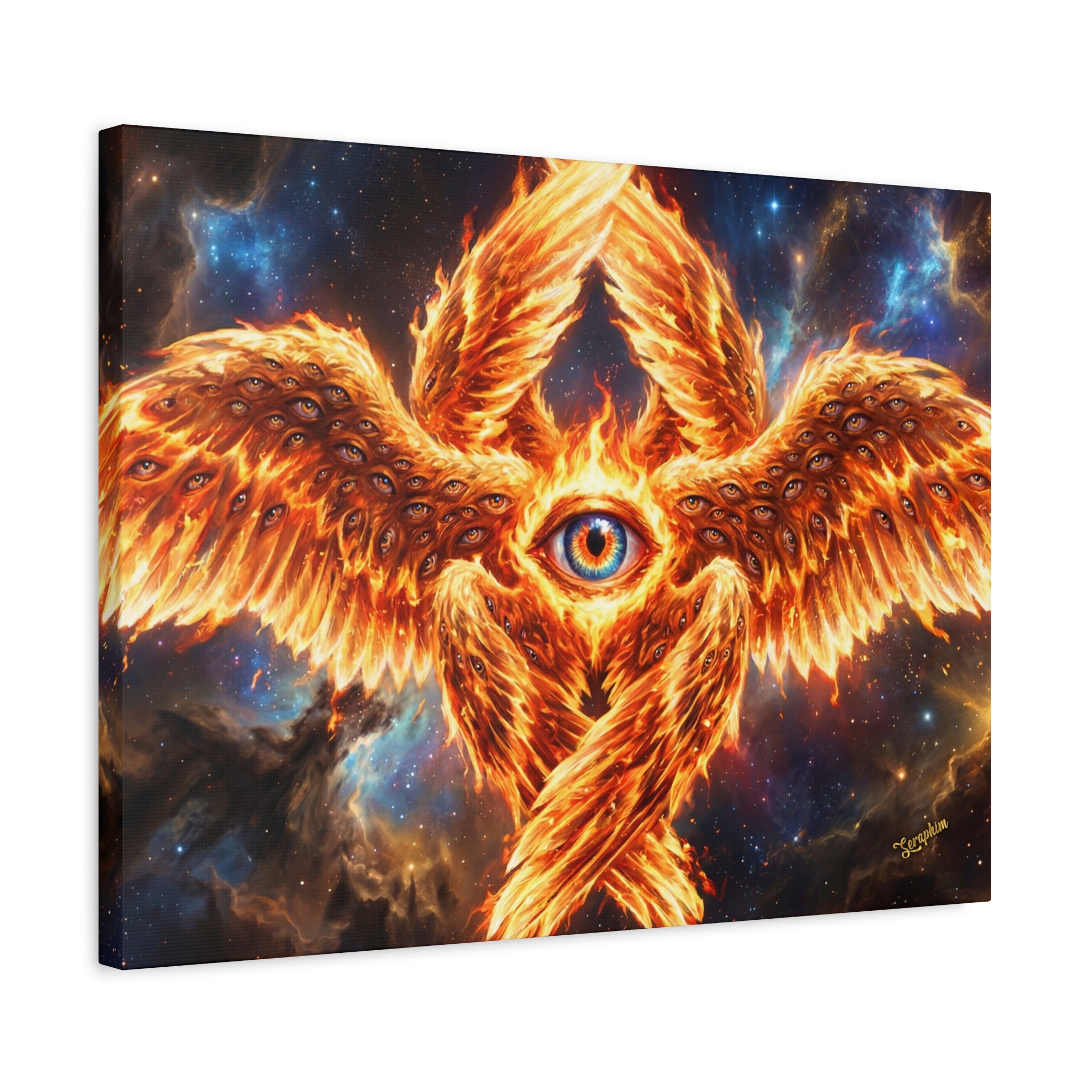 🔥👁️ Holy Seraphim Throne Canvas — Celestial Angelic Realm Wall Art ✨🕊️