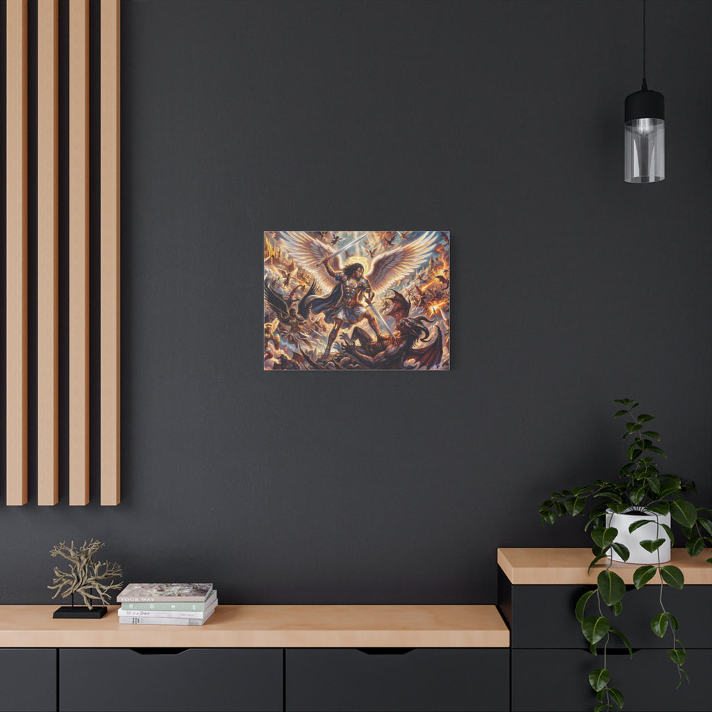 Archangel Michael Victory Canvas — Celestial Warrior Battle Wall Art ⚔️🔥