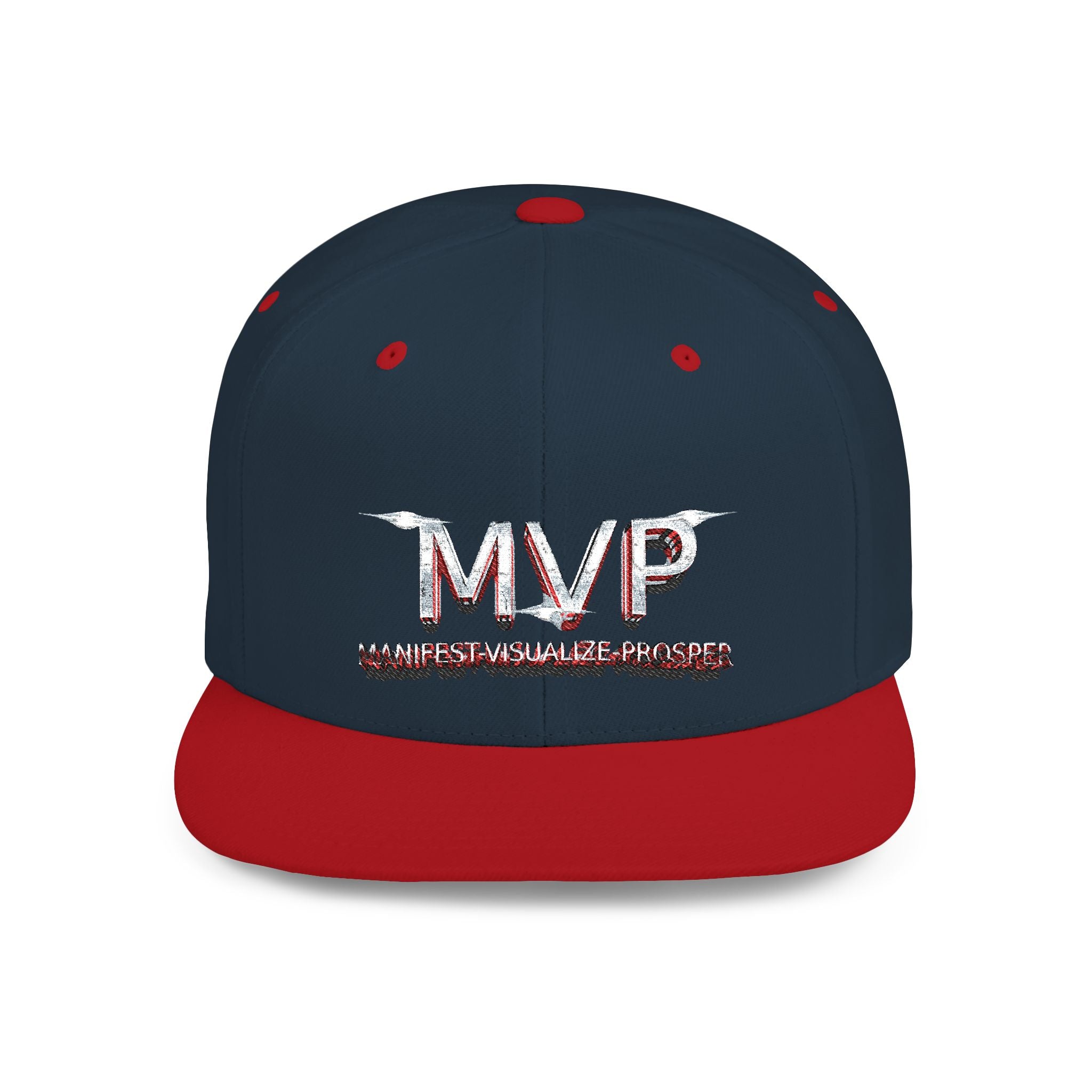MVP™ Flat Bill Snapback — Embroidered Statement Cap