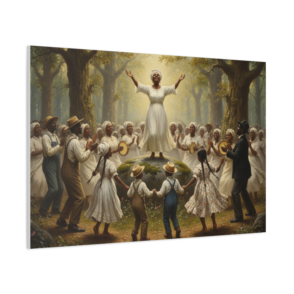 Gospel Revival Matte Canvas Print — "Hallelujah" Southern Praise Wall Art