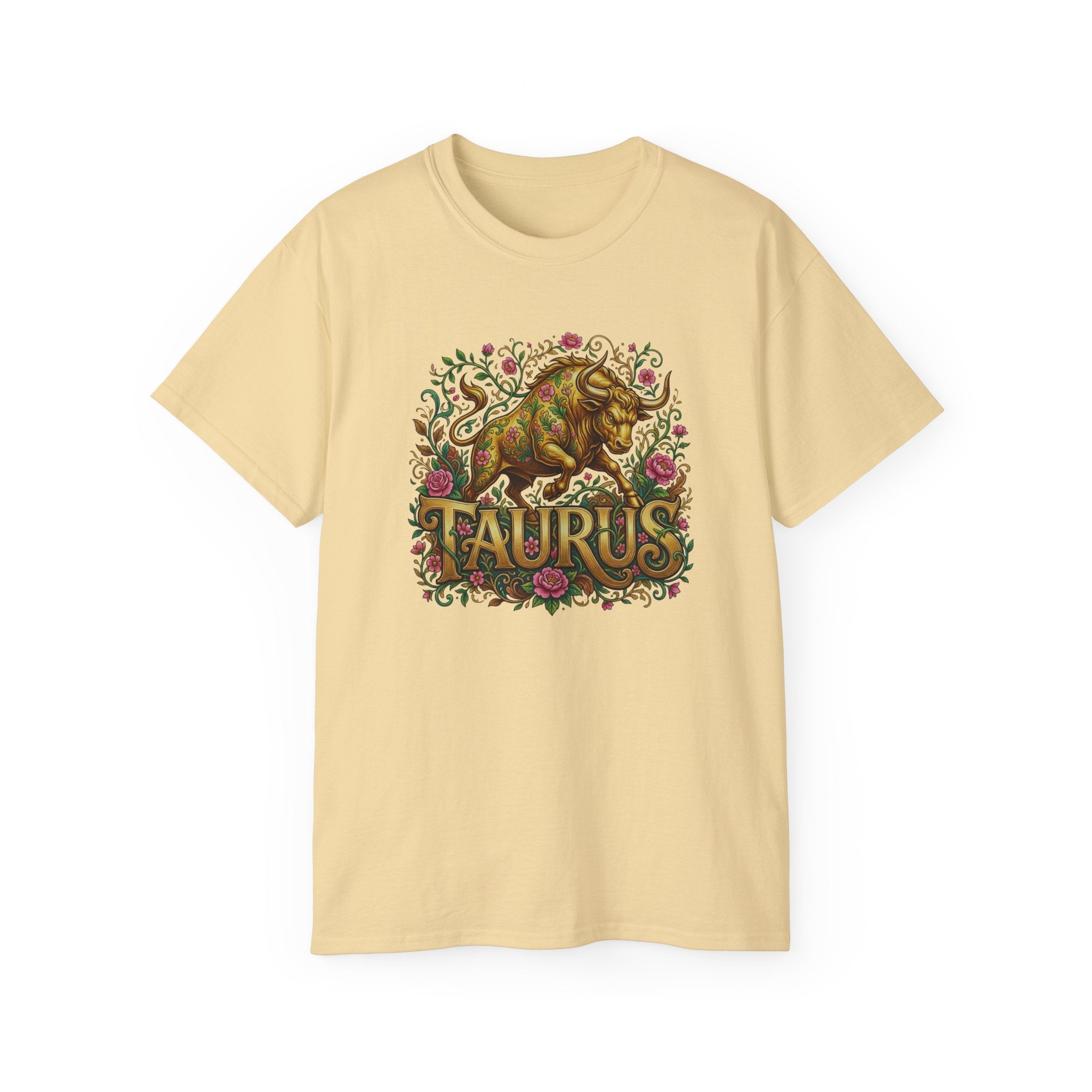 ♉🌸 TAURUS ZODIAC T-SHIRT — FLORAL BULL ENERGY & GROUNDED POWER TEE 🌸🐂