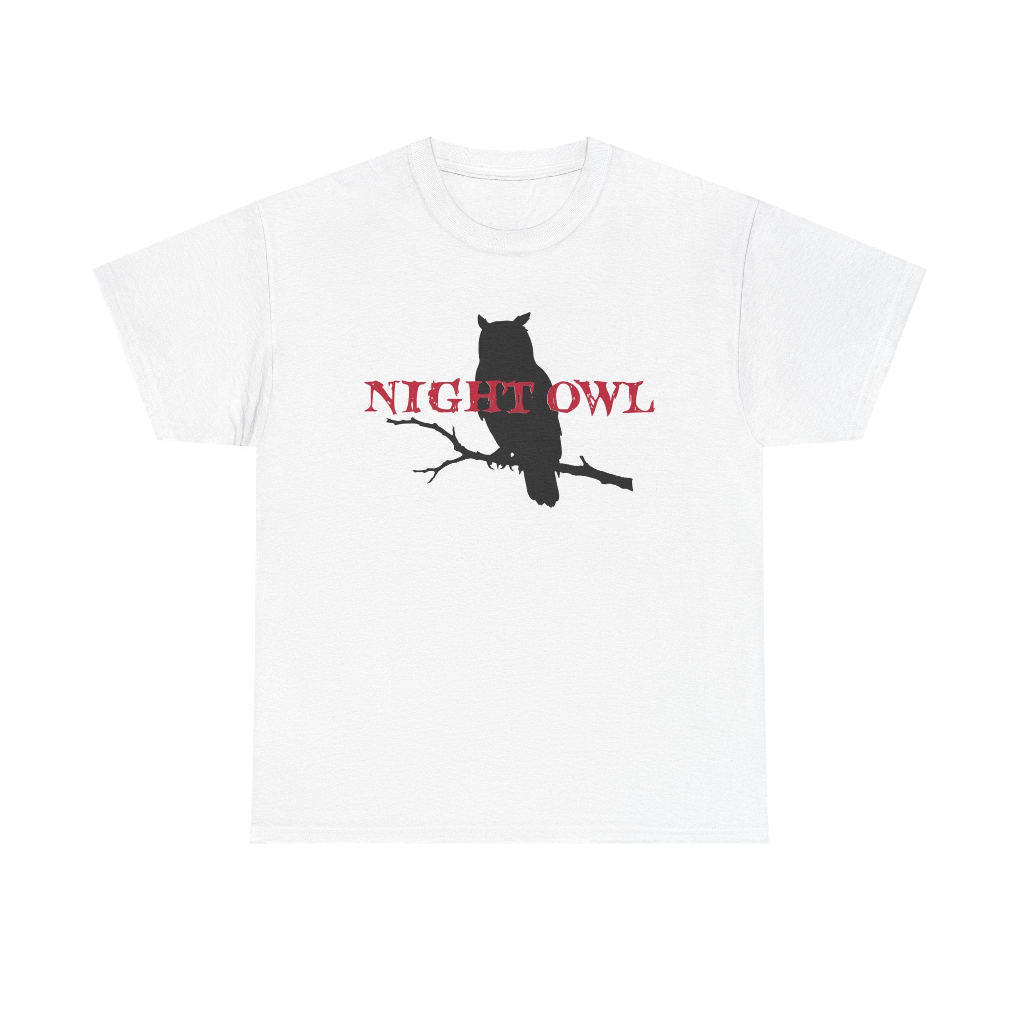 Night Owl T-Shirt — Silhouette Owl on Branch Graphic Tee