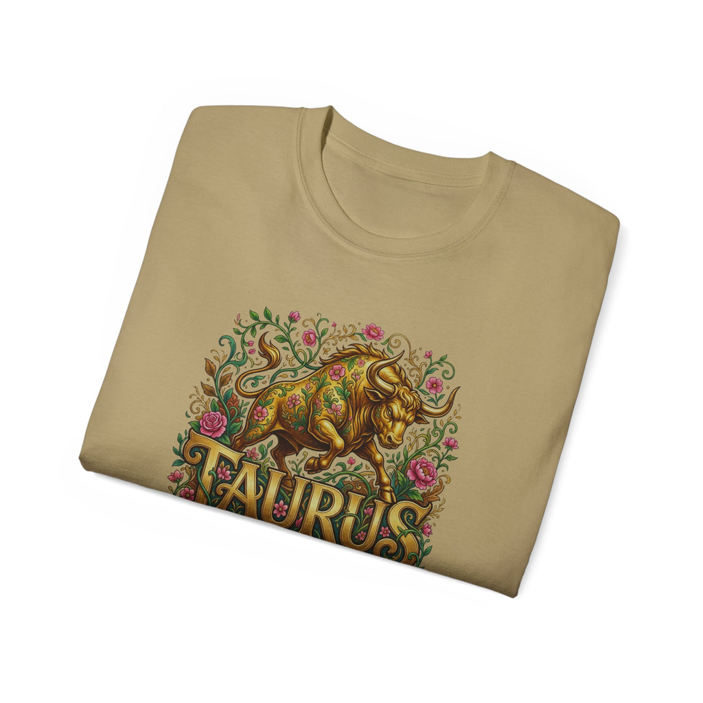 ♉🌸 TAURUS ZODIAC T-SHIRT — FLORAL BULL ENERGY & GROUNDED POWER TEE 🌸🐂