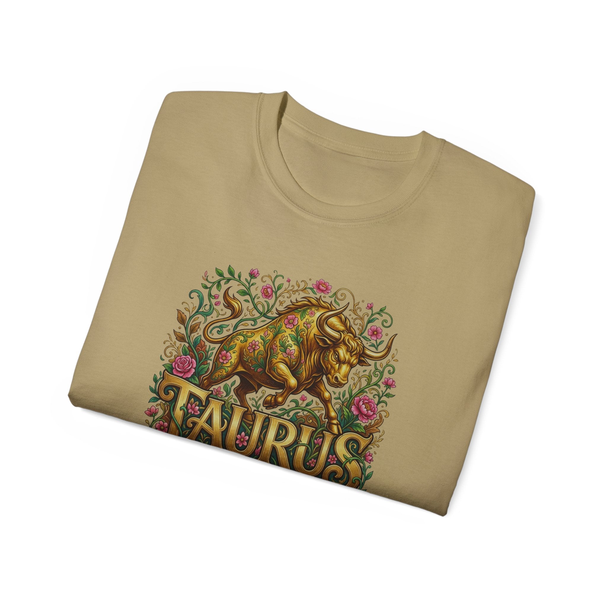 ♉🌸 TAURUS ZODIAC T-SHIRT — FLORAL BULL ENERGY & GROUNDED POWER TEE 🌸🐂