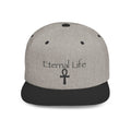 Eternal Life Snapback Hat — Ankh Embroidered Flat Bill Cap
