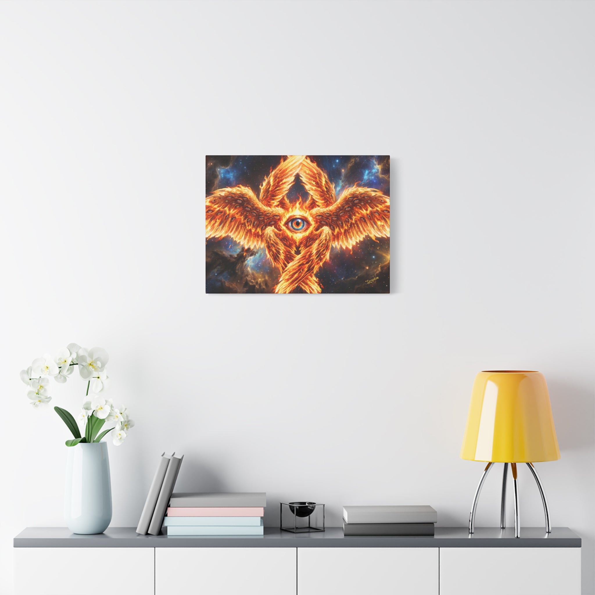 🔥👁️ Holy Seraphim Throne Canvas — Celestial Angelic Realm Wall Art ✨🕊️