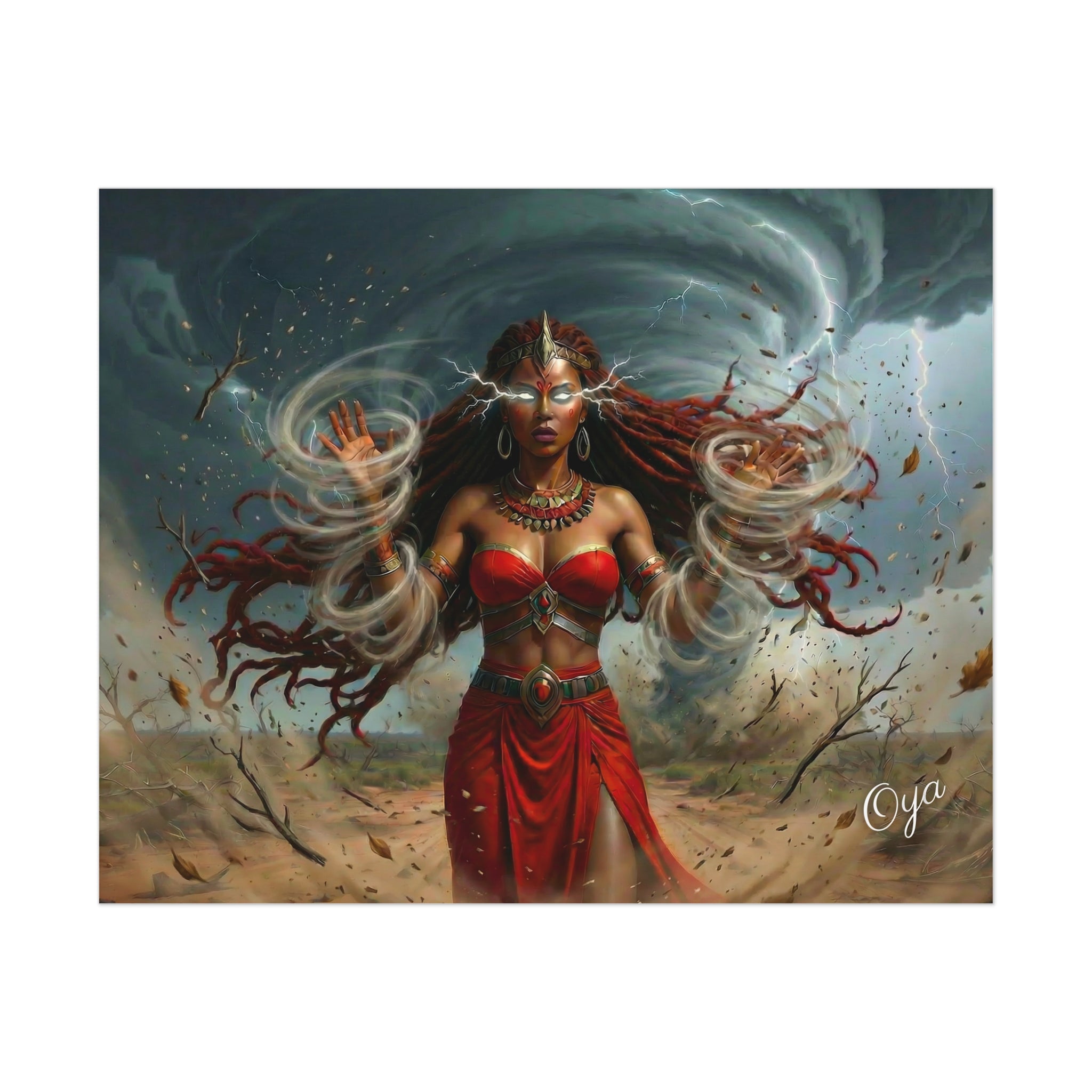 Oya Storm Goddess Fantasy Art Print—Uncoated Poster