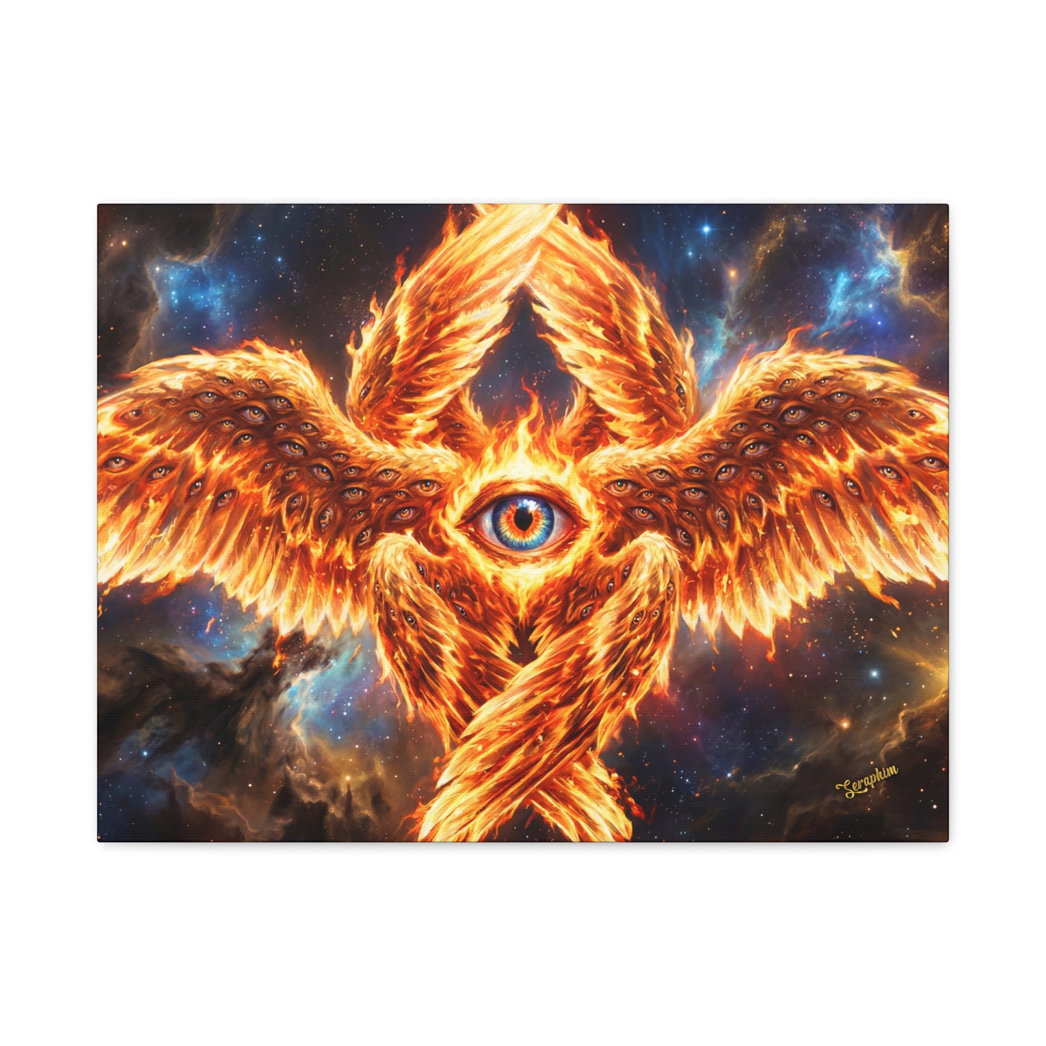 🔥👁️ Holy Seraphim Throne Canvas — Celestial Angelic Realm Wall Art ✨🕊️