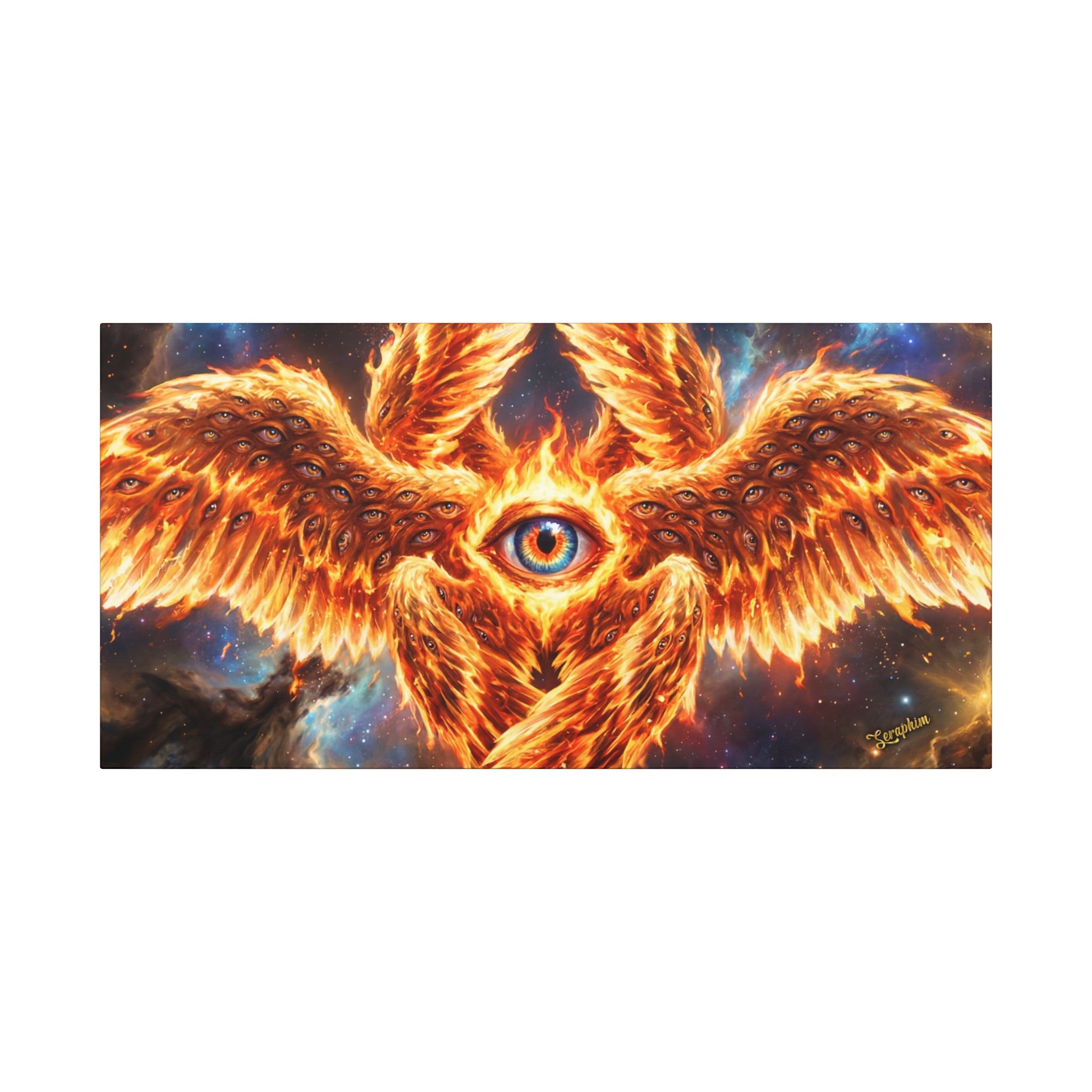 🔥👁️ Holy Seraphim Throne Canvas — Celestial Angelic Realm Wall Art ✨🕊️