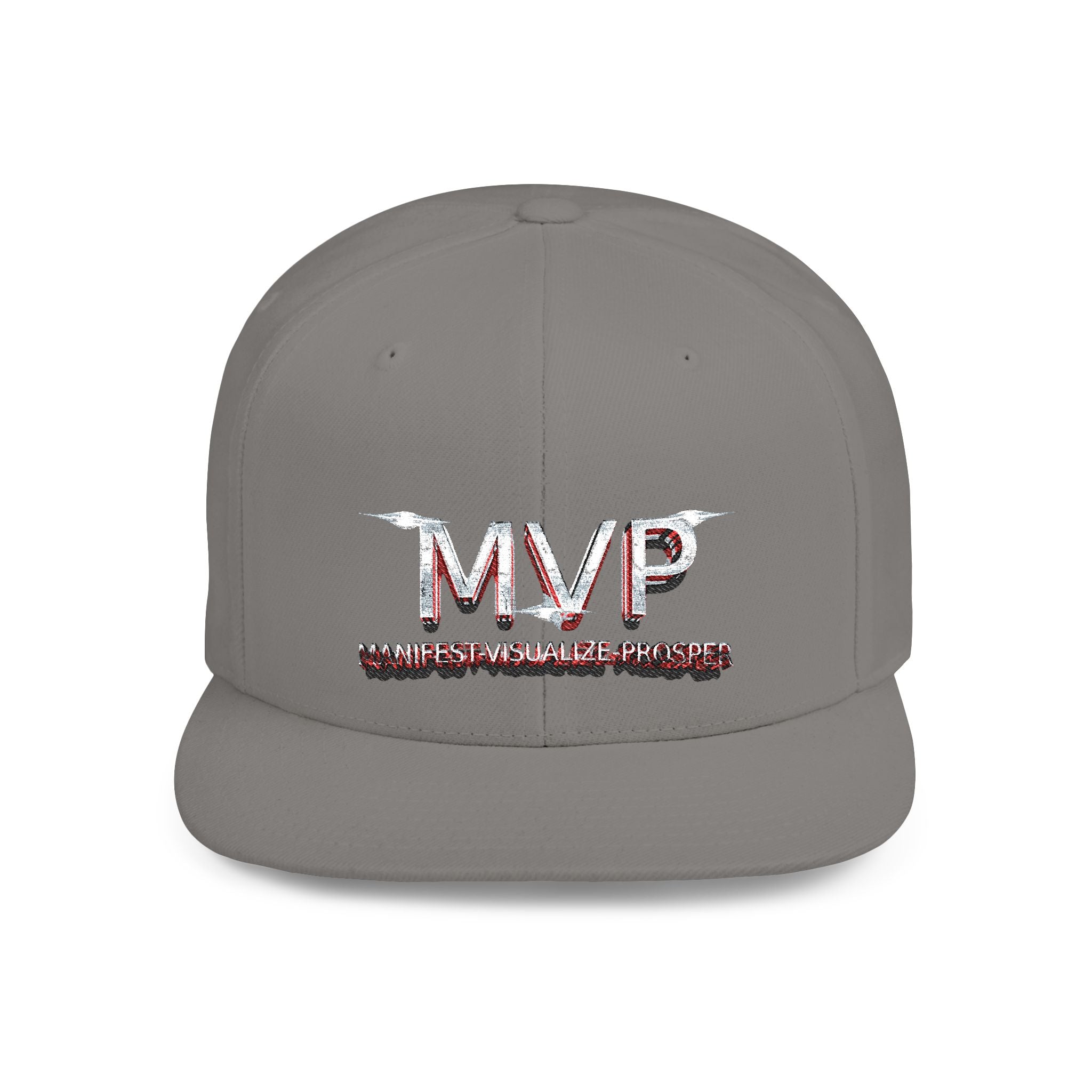 MVP™ Flat Bill Snapback — Embroidered Statement Cap