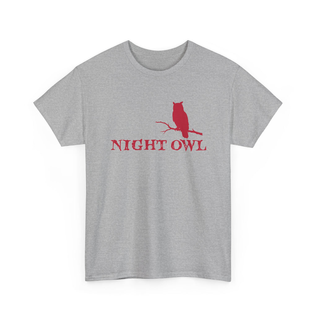 Night Owl Red Graphic Tee — Unisex Statement Shirt
