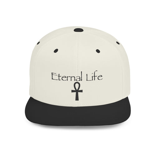 Eternal Life Snapback Hat — Ankh Embroidered Flat Bill Cap