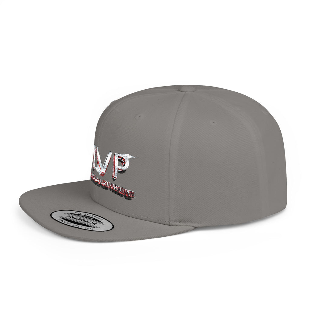MVP™ Flat Bill Snapback — Embroidered Statement Cap