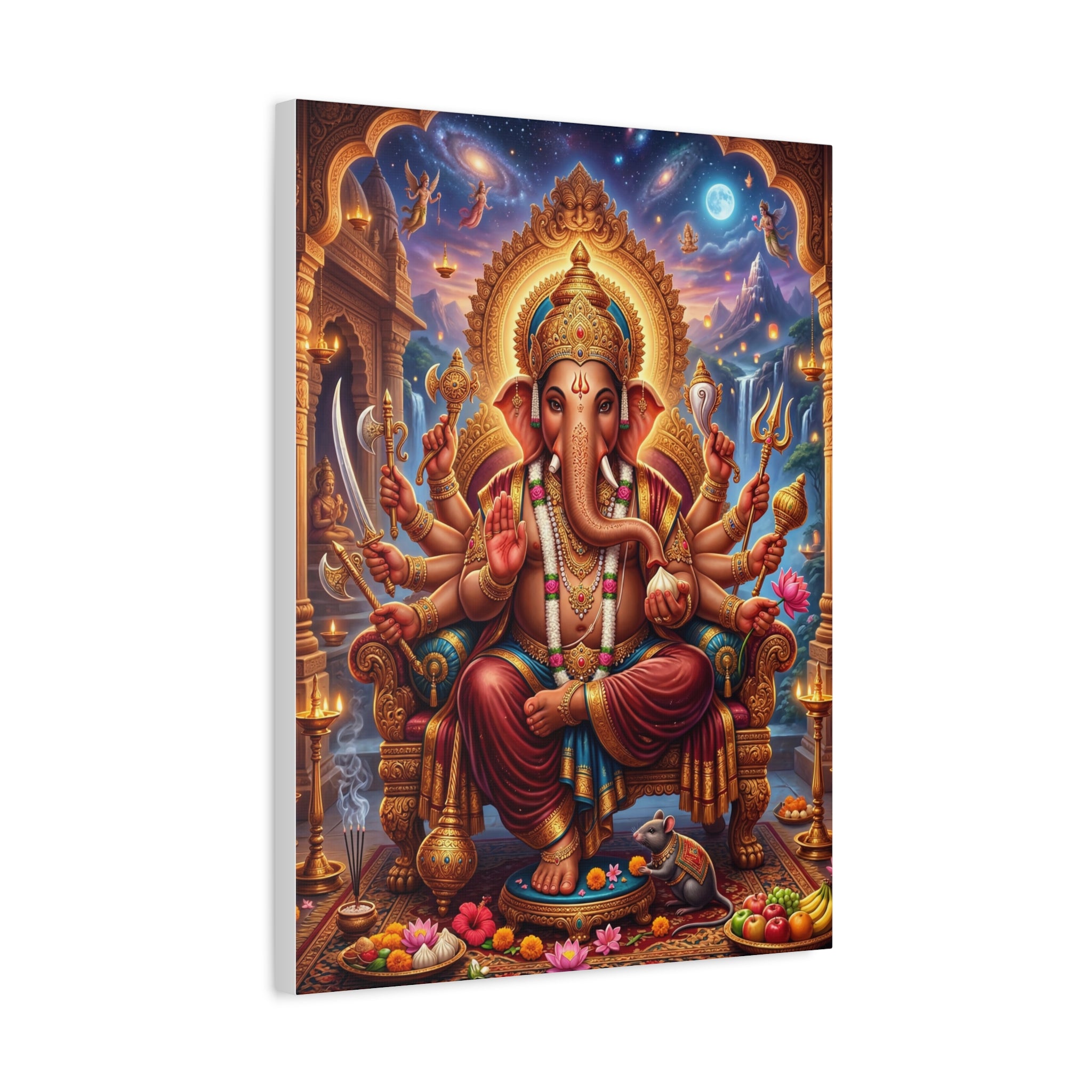 🐘✨ Sacred Ganesha Blessings Canvas — Divine Protection & Abundance Wall Art 👑🪷