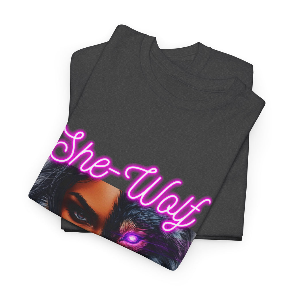 Neon Pink She-Wolf Spirit – Tribal Goddess Graphic Tee