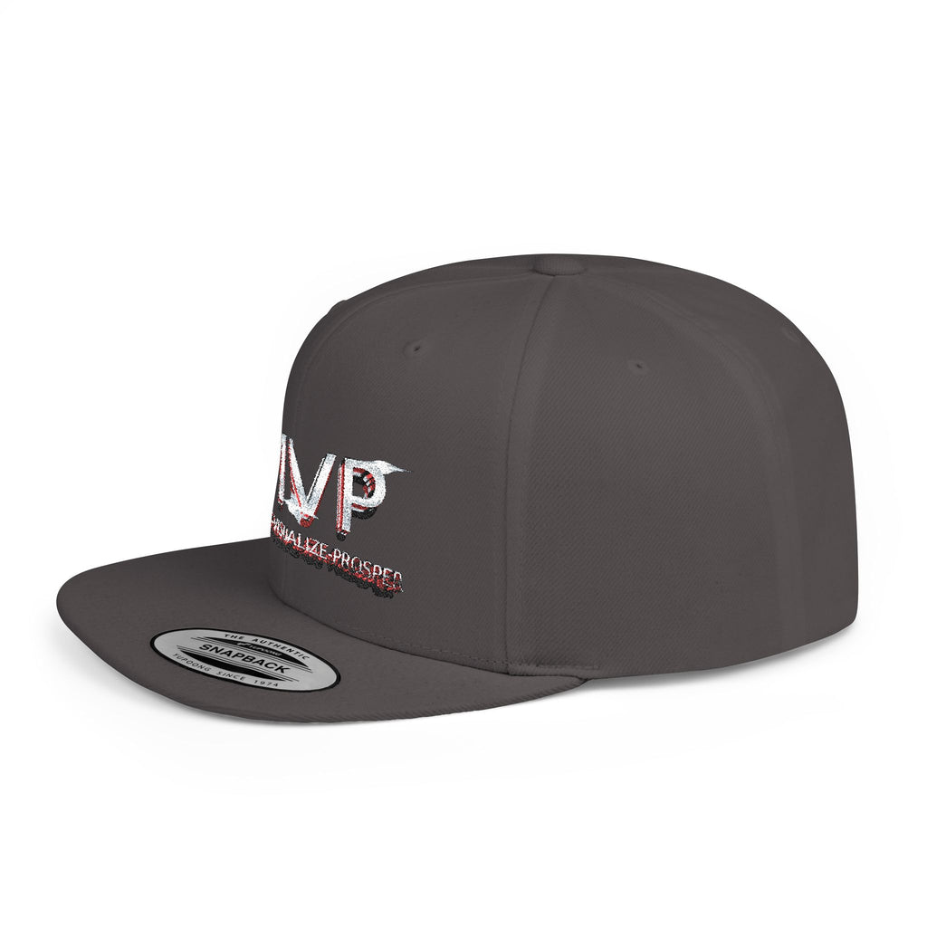 MVP™ Flat Bill Snapback — Embroidered Statement Cap