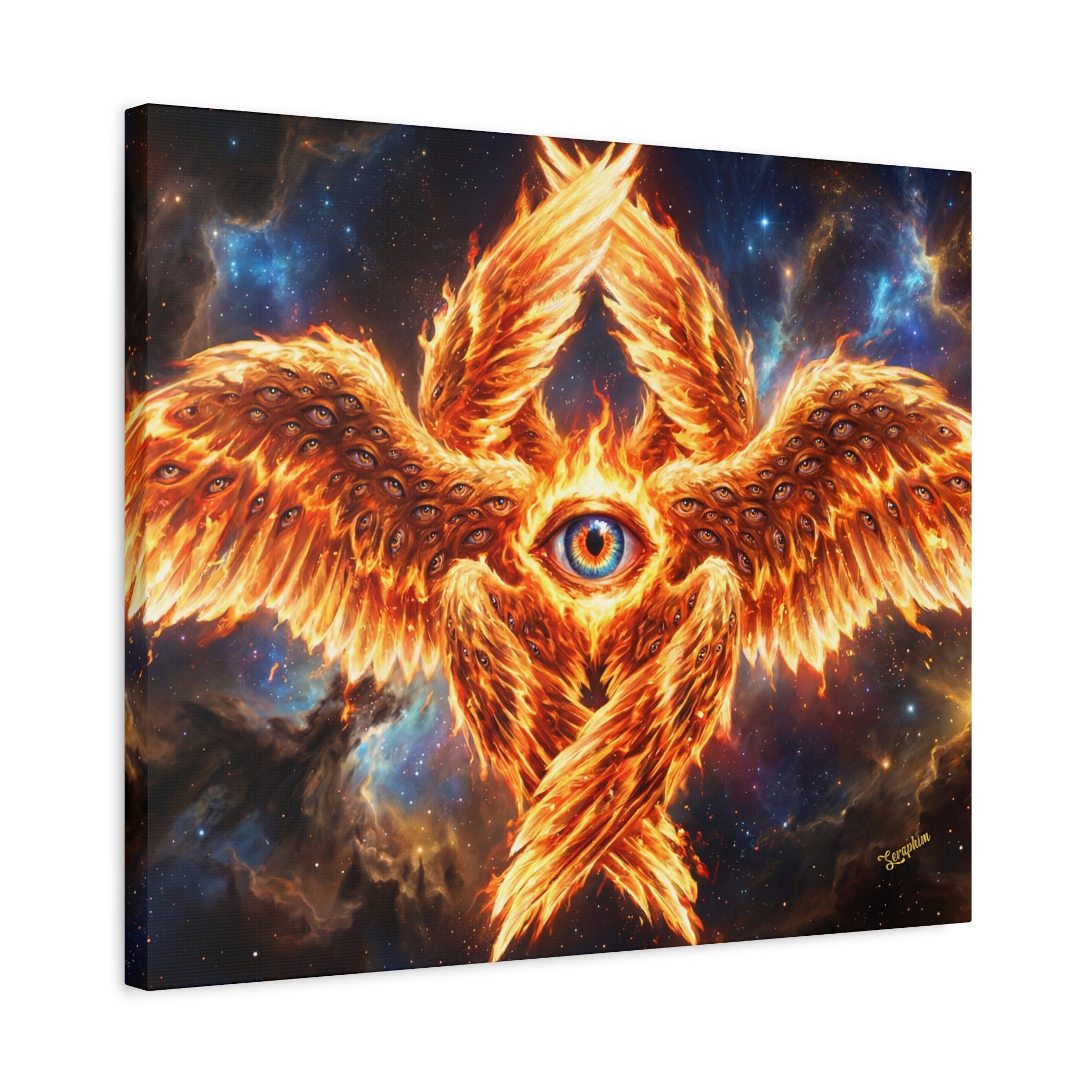 🔥👁️ Holy Seraphim Throne Canvas — Celestial Angelic Realm Wall Art ✨🕊️