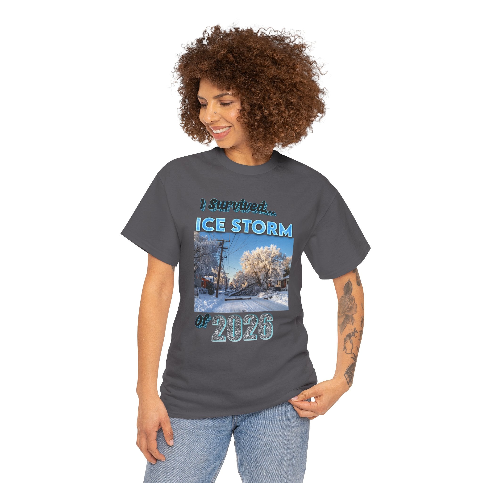 Ice Storm 2026 Souvenir T-Shirt — "I Survived" Winter Storm Photo Tee