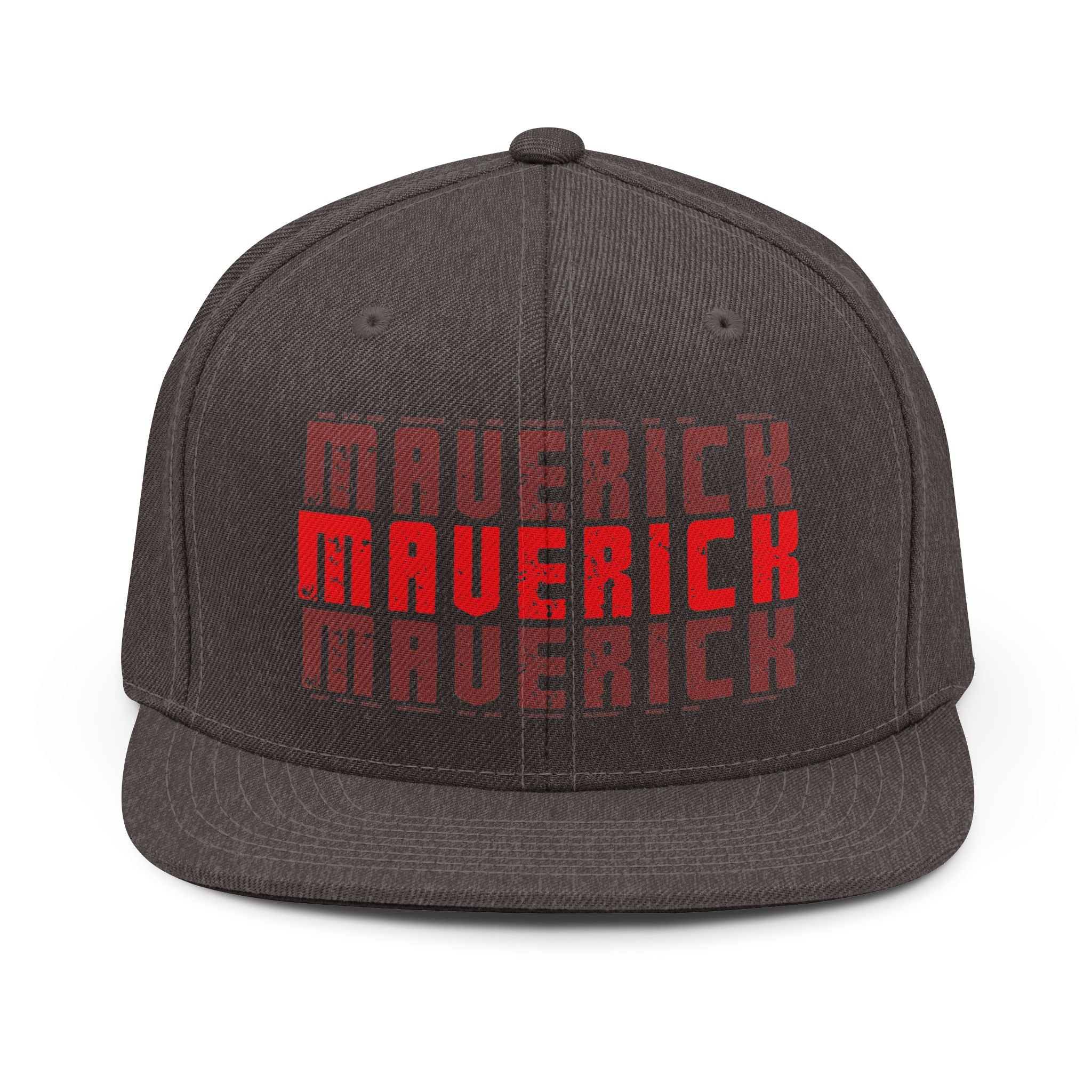🔥🧢 Maverick Snapback Hat – Retro Red Block Logo Flat-Brim Cap ❤️✨