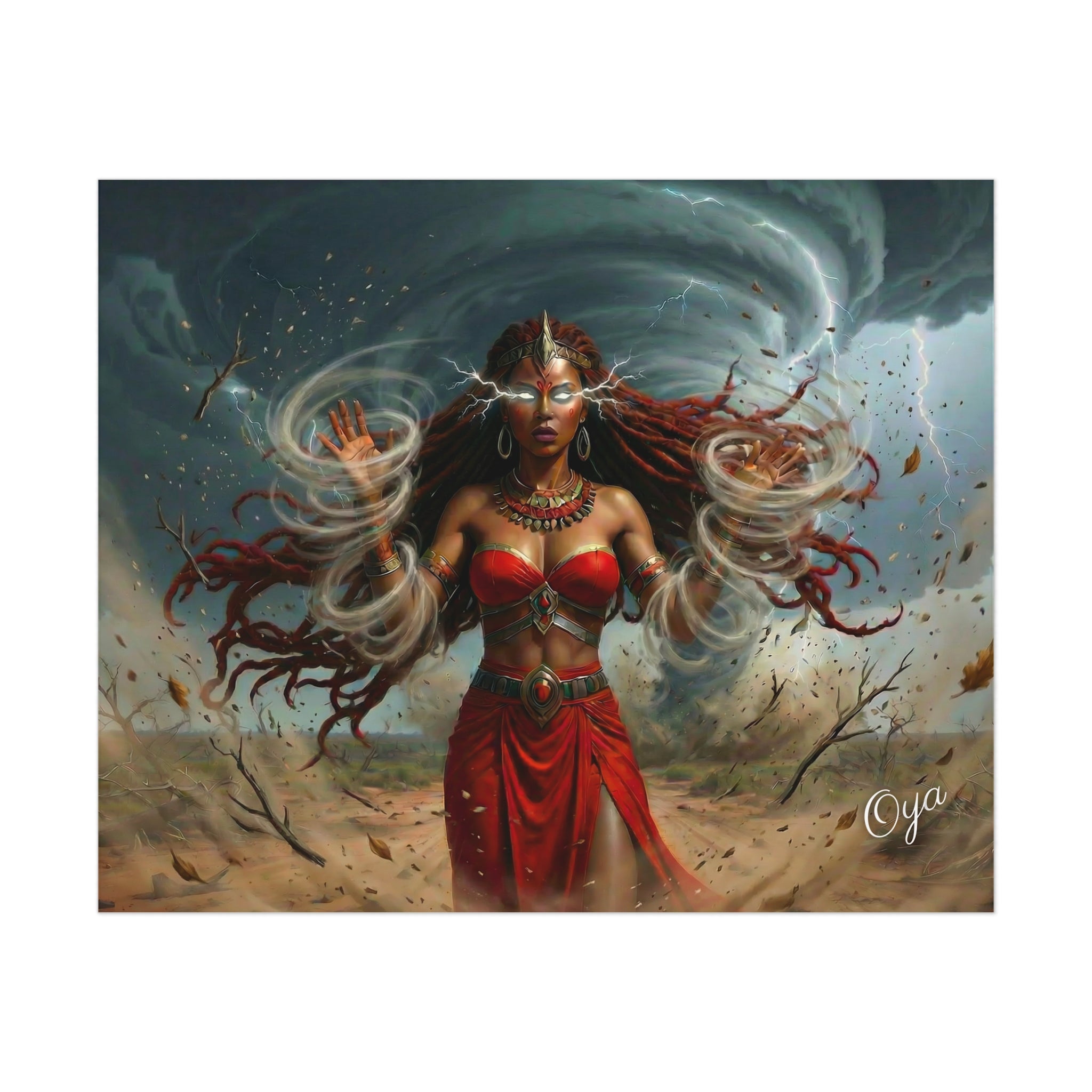 Oya Storm Goddess Fantasy Art Print—Uncoated Poster
