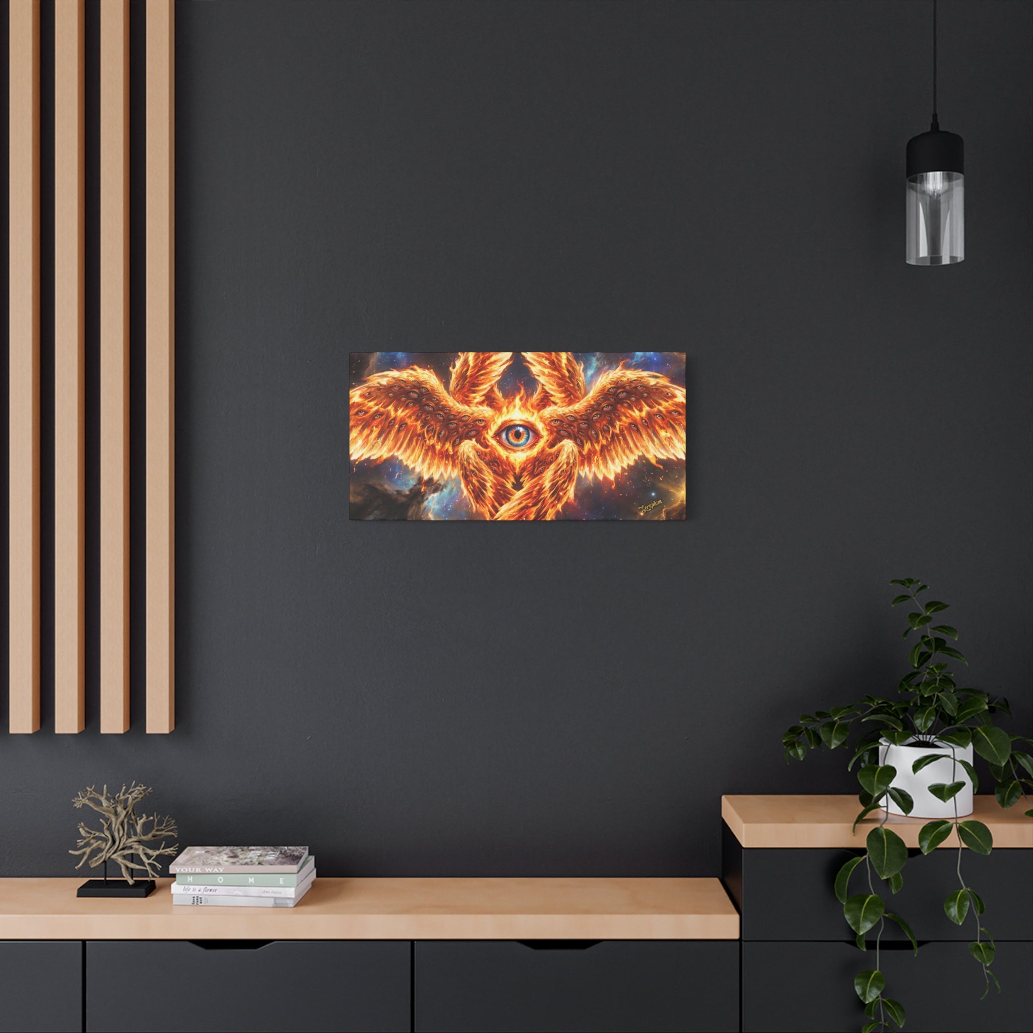 🔥👁️ Holy Seraphim Throne Canvas — Celestial Angelic Realm Wall Art ✨🕊️