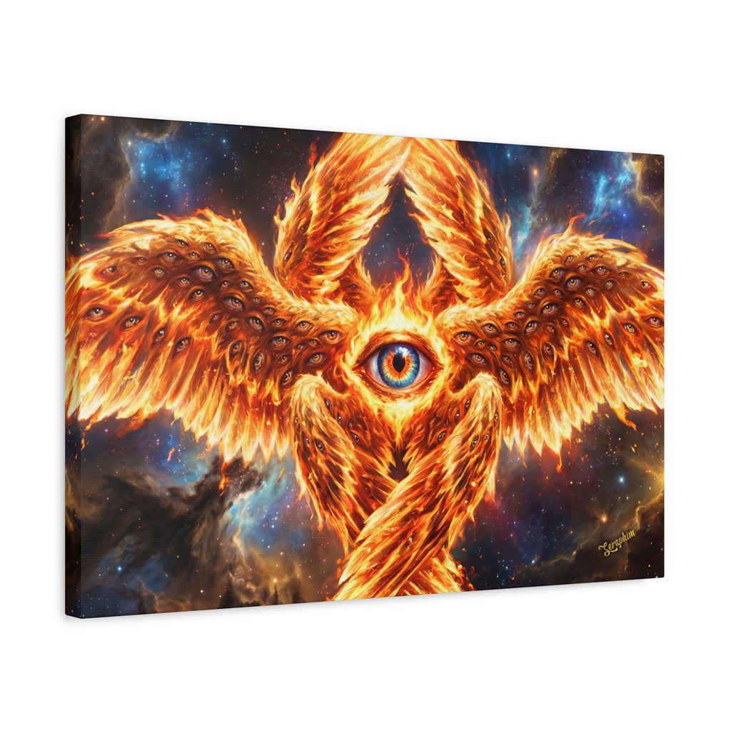 🔥👁️ Holy Seraphim Throne Canvas — Celestial Angelic Realm Wall Art ✨🕊️