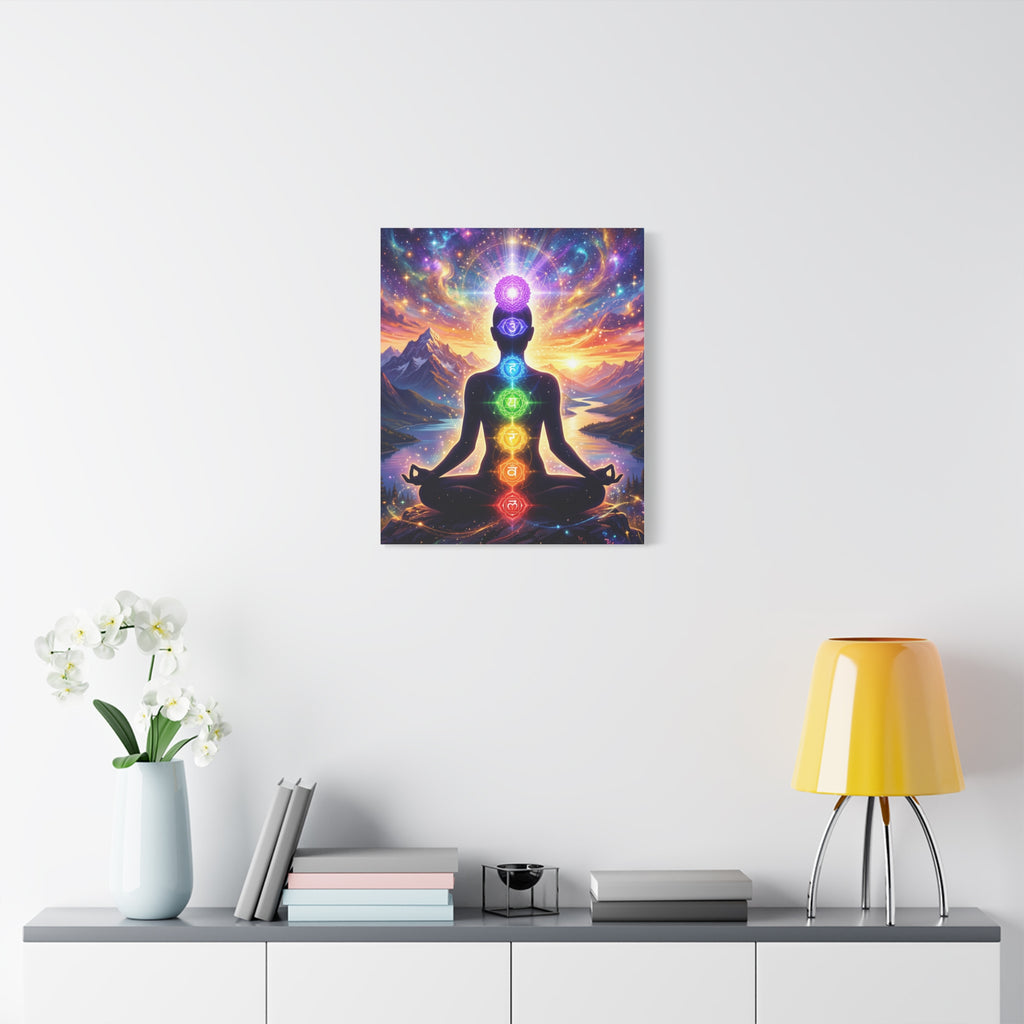 🌈✨ 7 Chakra Meditation Canvas — Energy Alignment & Spiritual Balance Wall Art 🧘🏾‍♀️🔮