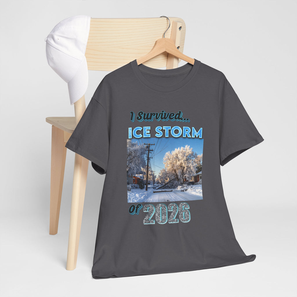Ice Storm 2026 Souvenir T-Shirt — "I Survived" Winter Storm Photo Tee